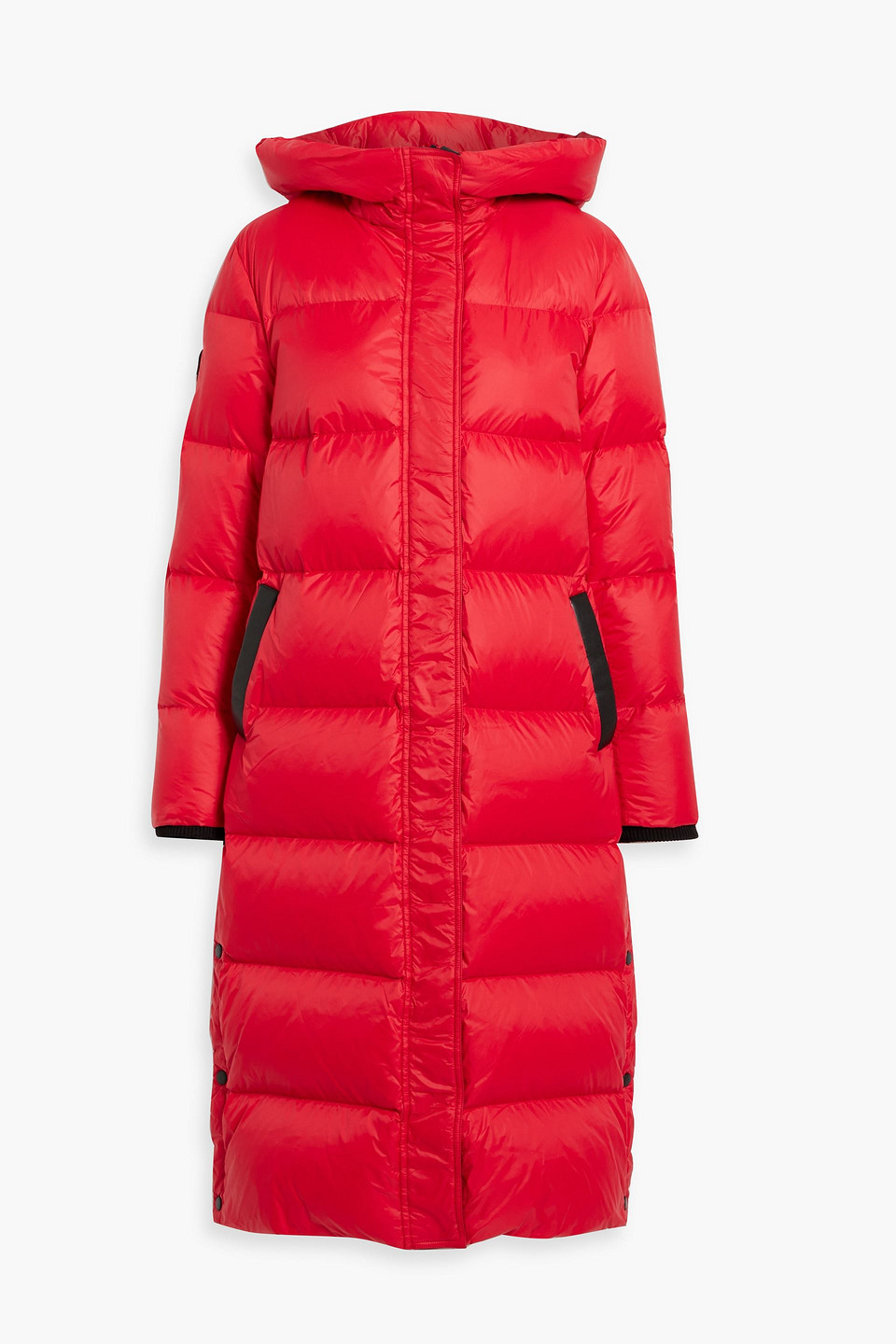 Rudsak Leather-trimmed Quilted Shell Hooded Down Coat In Red