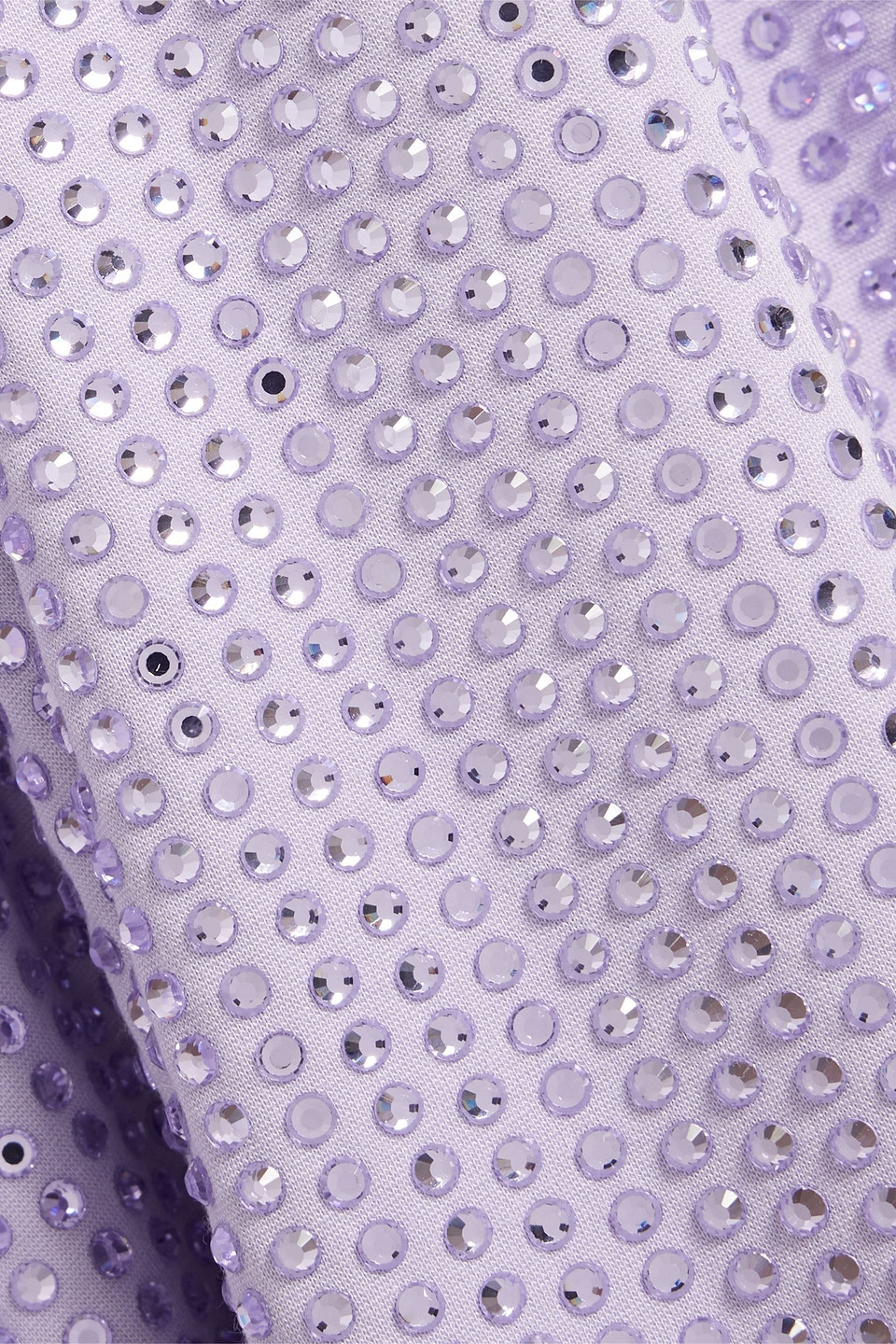 Shop Area Crystal-embellished Twisted Cutout Jersey Gown In Lilac