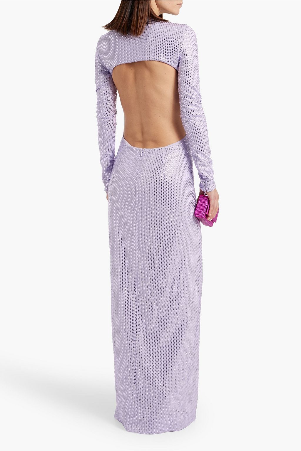AREA Crystal-embellished twisted cutout jersey gown