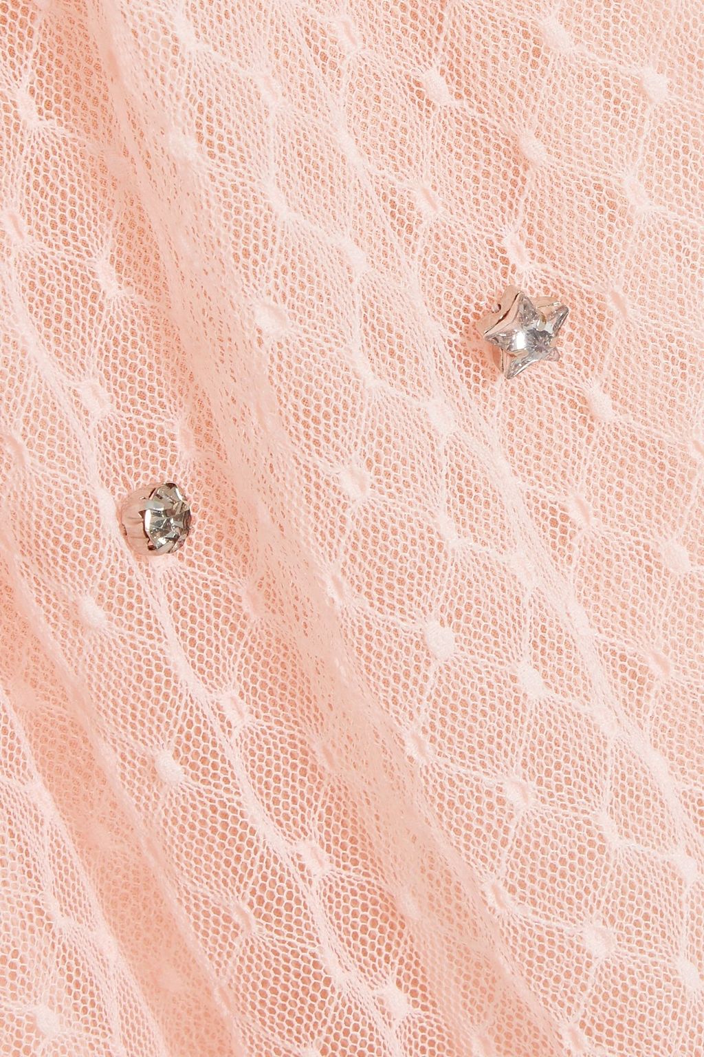 REDVALENTINO Crystal-embellished point d'esprit mini dress