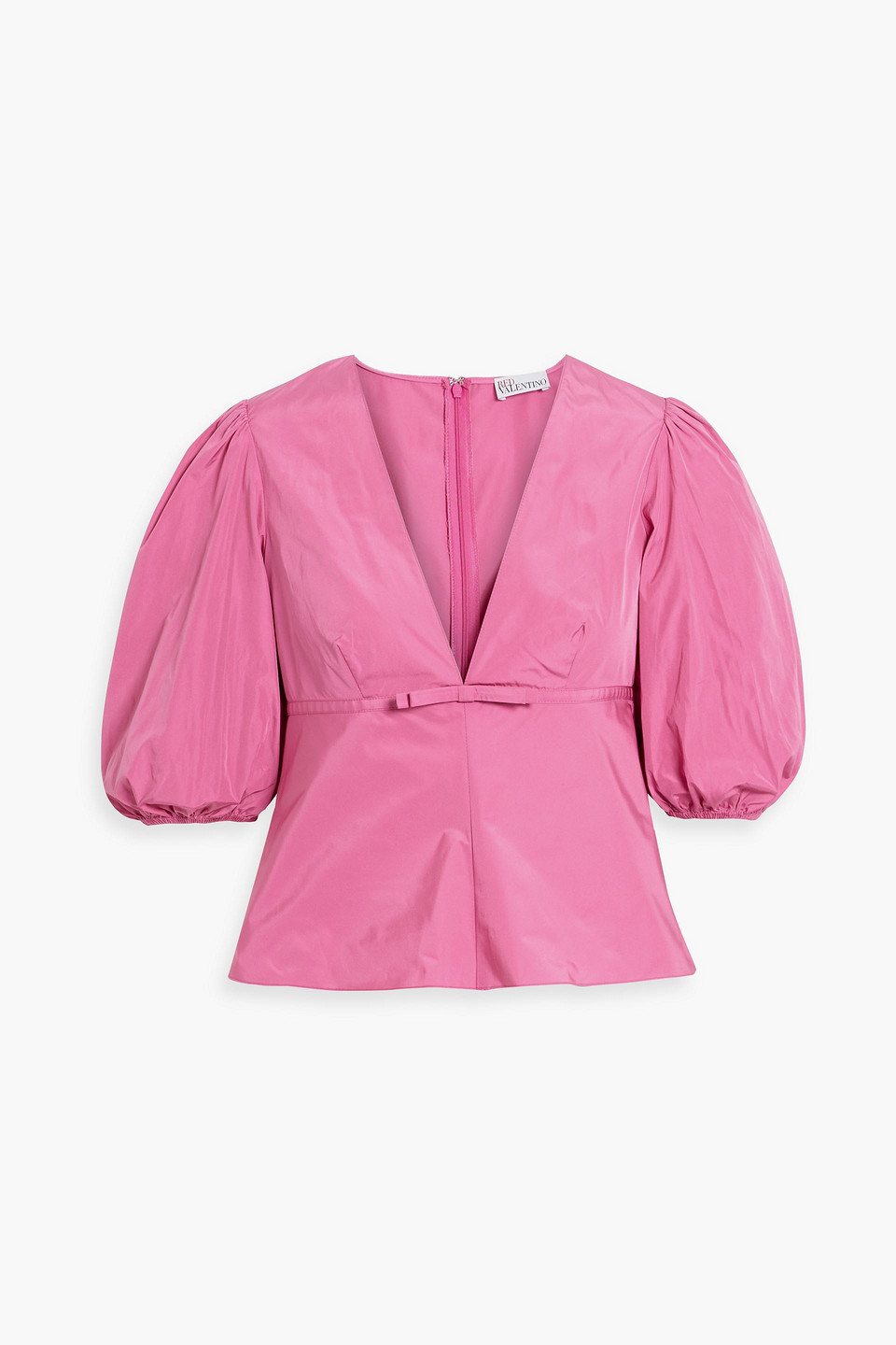 Red Valentino Bow-detailed Taffeta Top In Pink