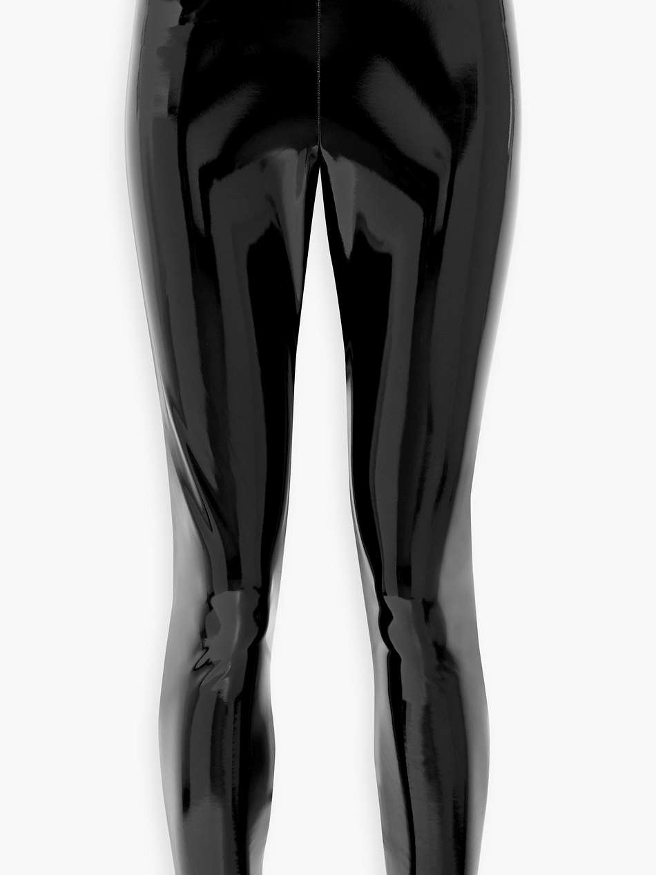 cropped vinyl leggings