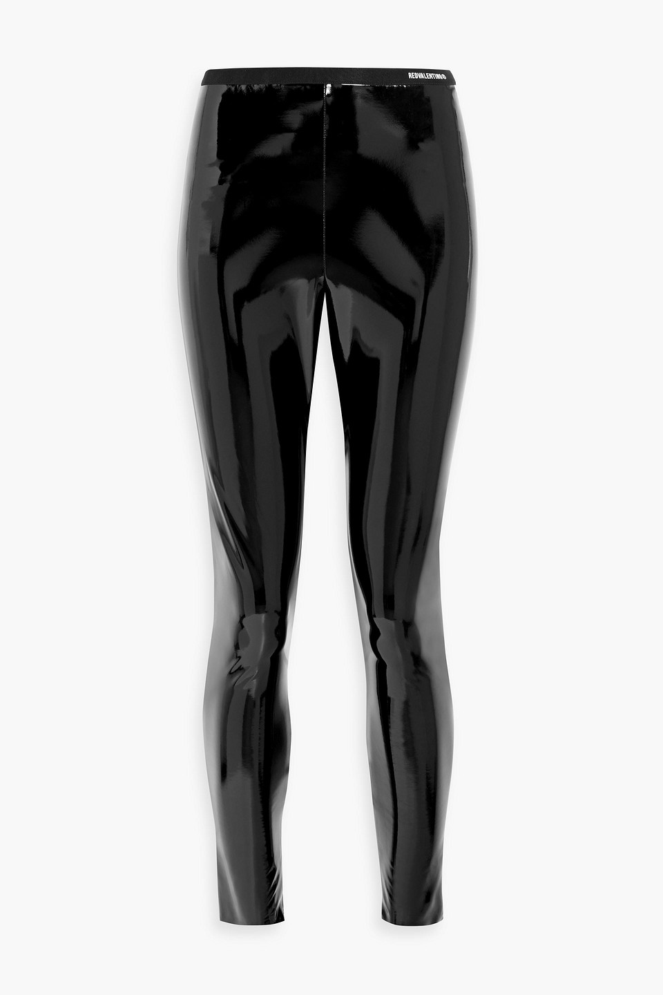 Red Valentino Cropped Vinyl Leggings In Black