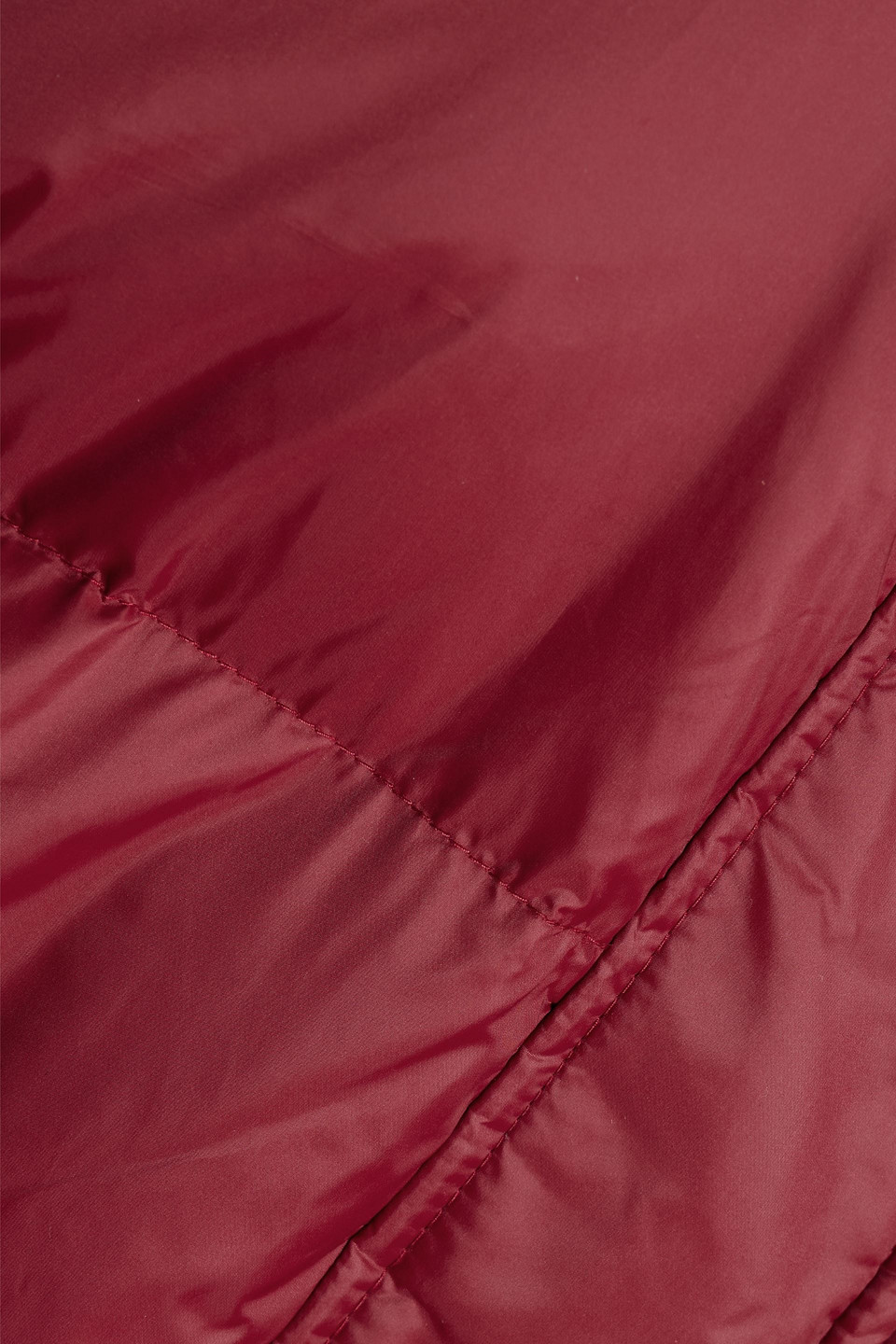 Rudsak Leather-trimmed Quilted Shell Hooded Down Coat In Crimson