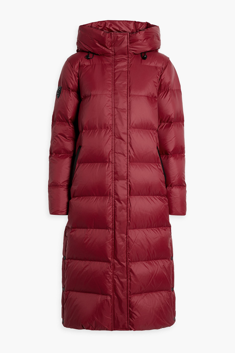 Rudsak Leather-trimmed Quilted Shell Hooded Down Coat In Crimson
