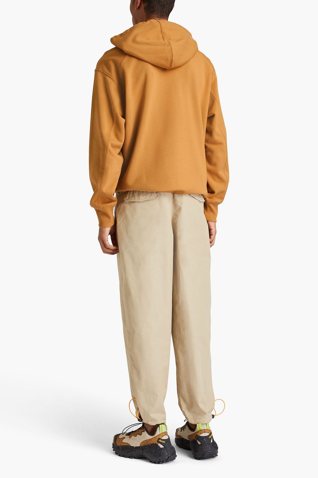 Y-3 Logo-print French cotton-blend terry drawstring hoodie