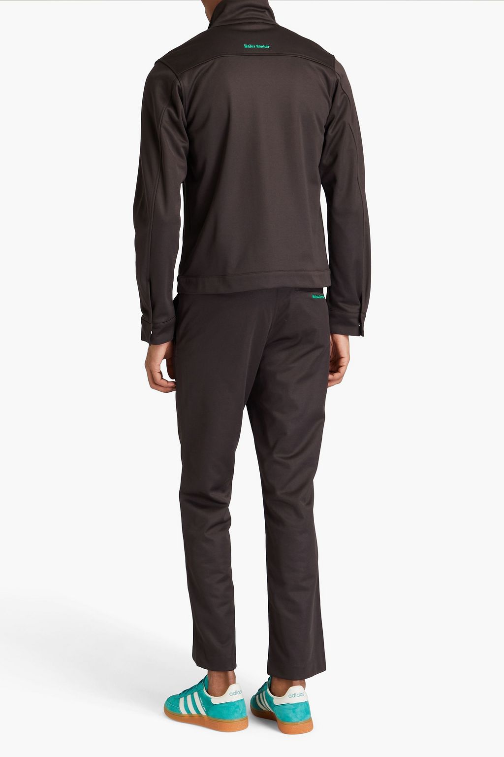 ADIDAS ORIGINALS BY WALES BONNER جاكيت بسحاب من الجيرسي ومزيج من القطن بتصميم مطرّز