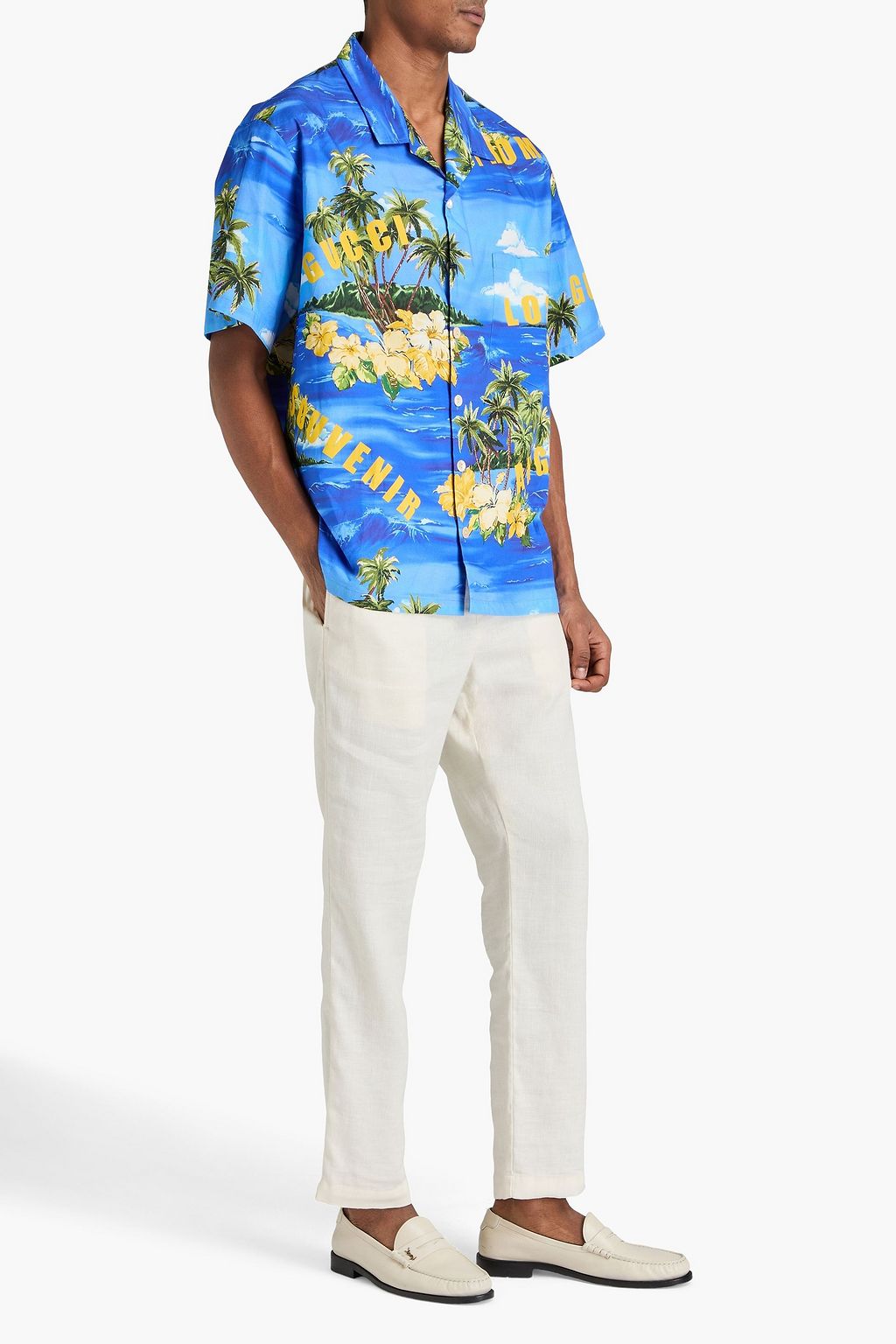 GUCCI Printed cotton-poplin shirt