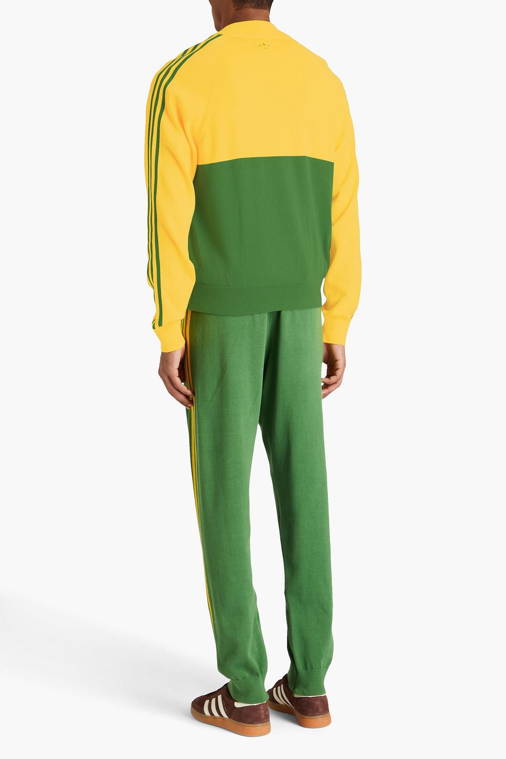 ADIDAS ORIGINALS BY WALES BONNER 자수 장식 투톤 코튼 집업 카디건