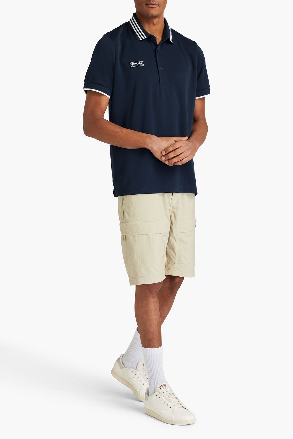 ADIDAS ORIGINALS Appliquéd jersey polo shirt