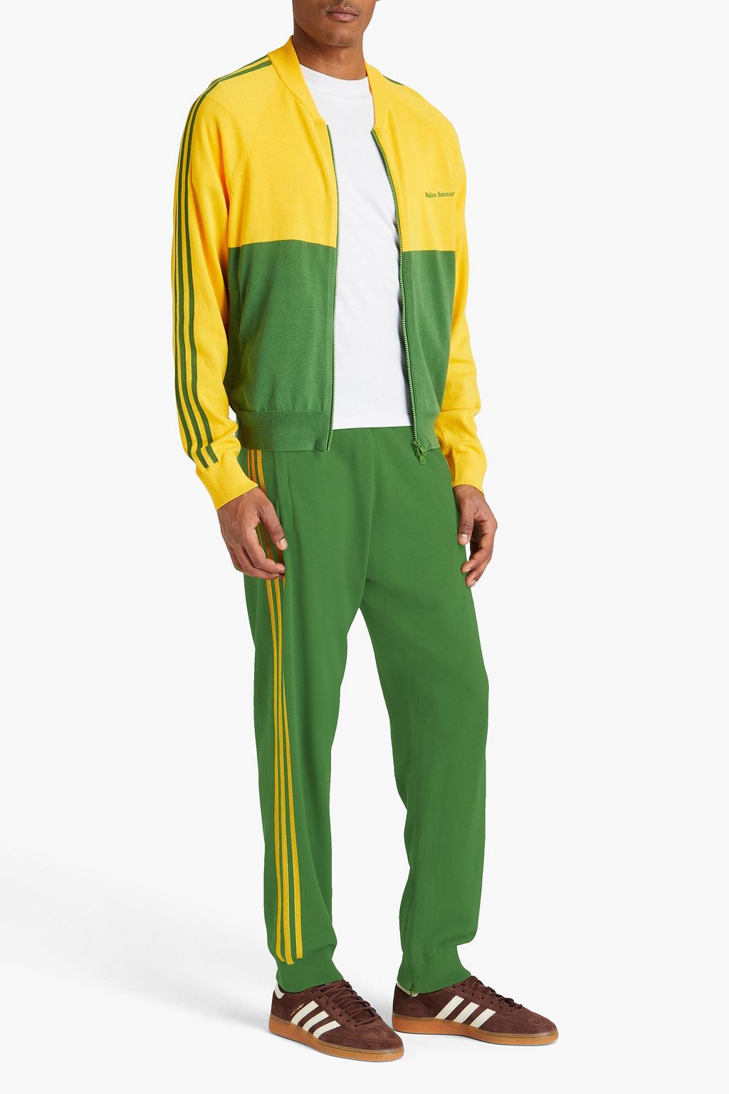 ADIDAS ORIGINALS BY WALES BONNER 자수 장식 코튼 트랙 팬츠