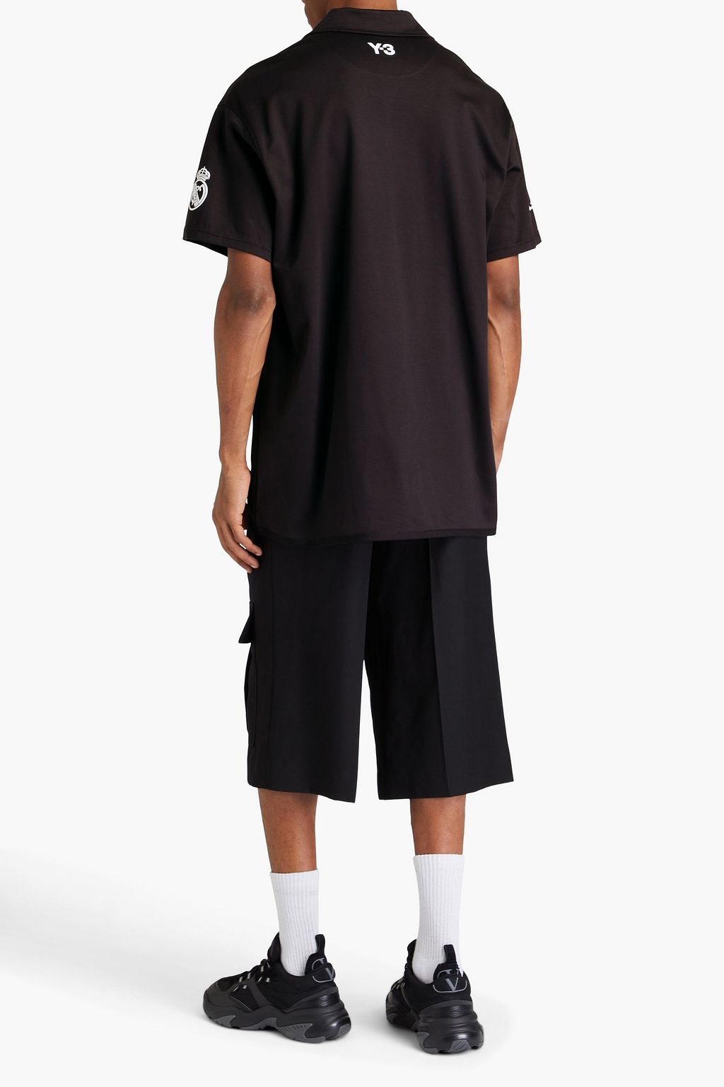 Y-3 Printed cotton-jersey polo shirt
