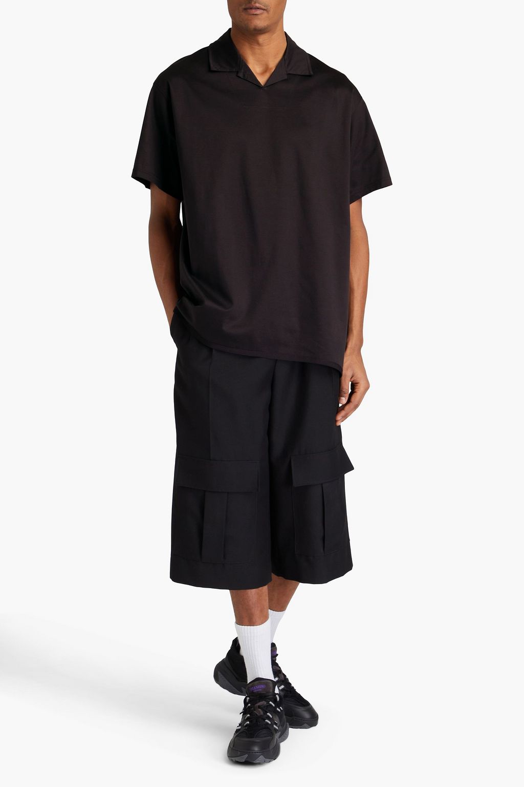 Y-3 Printed cotton-jersey polo shirt
