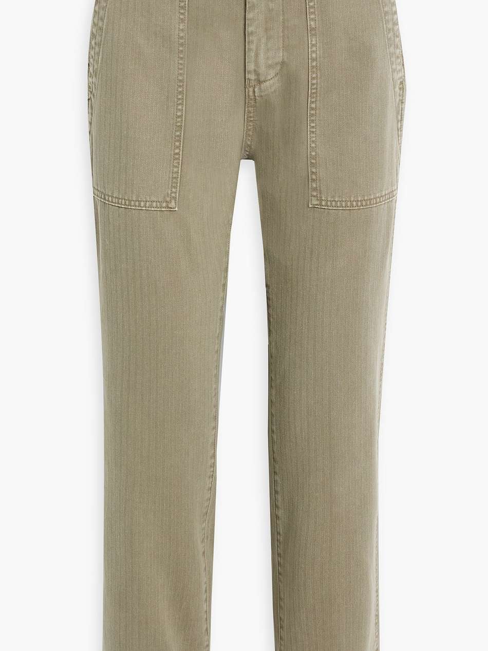 neil herringbone cotton straight-leg pants