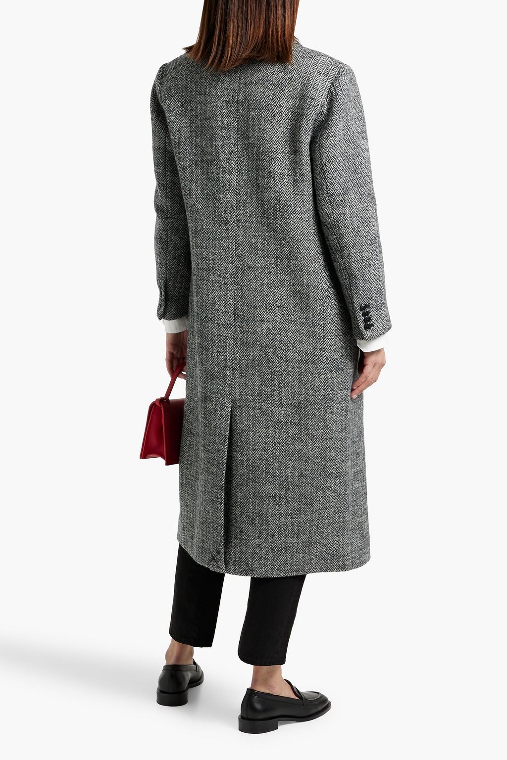 ALEX MILL Constance double-breasted herringbone wool-tweed coat