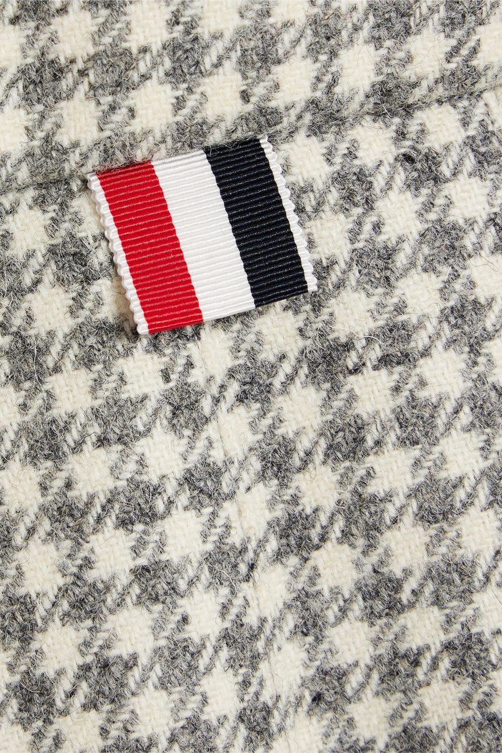 THOM BROWNE Pleated houndstooth wool-tweed mini skirt