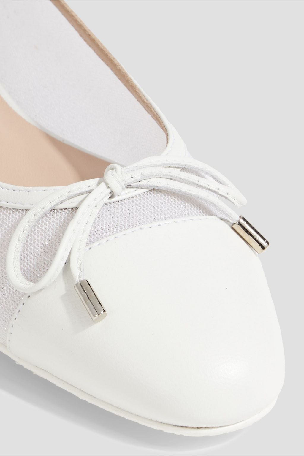 STUART WEITZMAN Sleek glittered mesh ballet flats