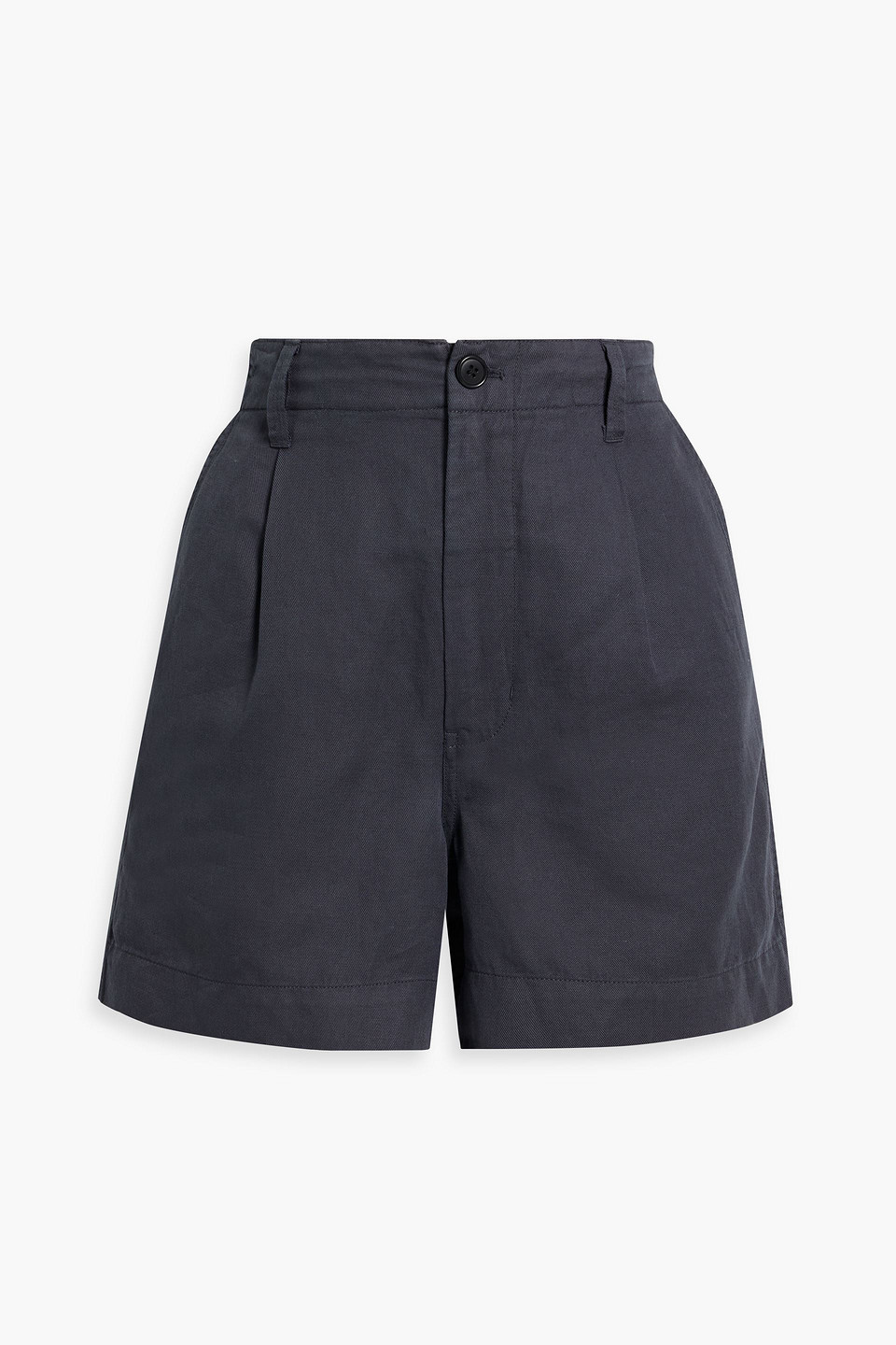 Alex Mill Madeline Linen, Lyocell And Cotton-blend Twill Shorts In Charcoal