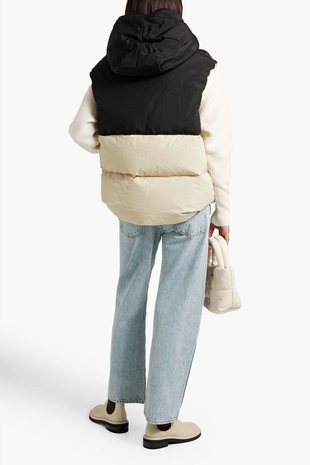 HOLDEN Quilted shell and canvas hooded down vest