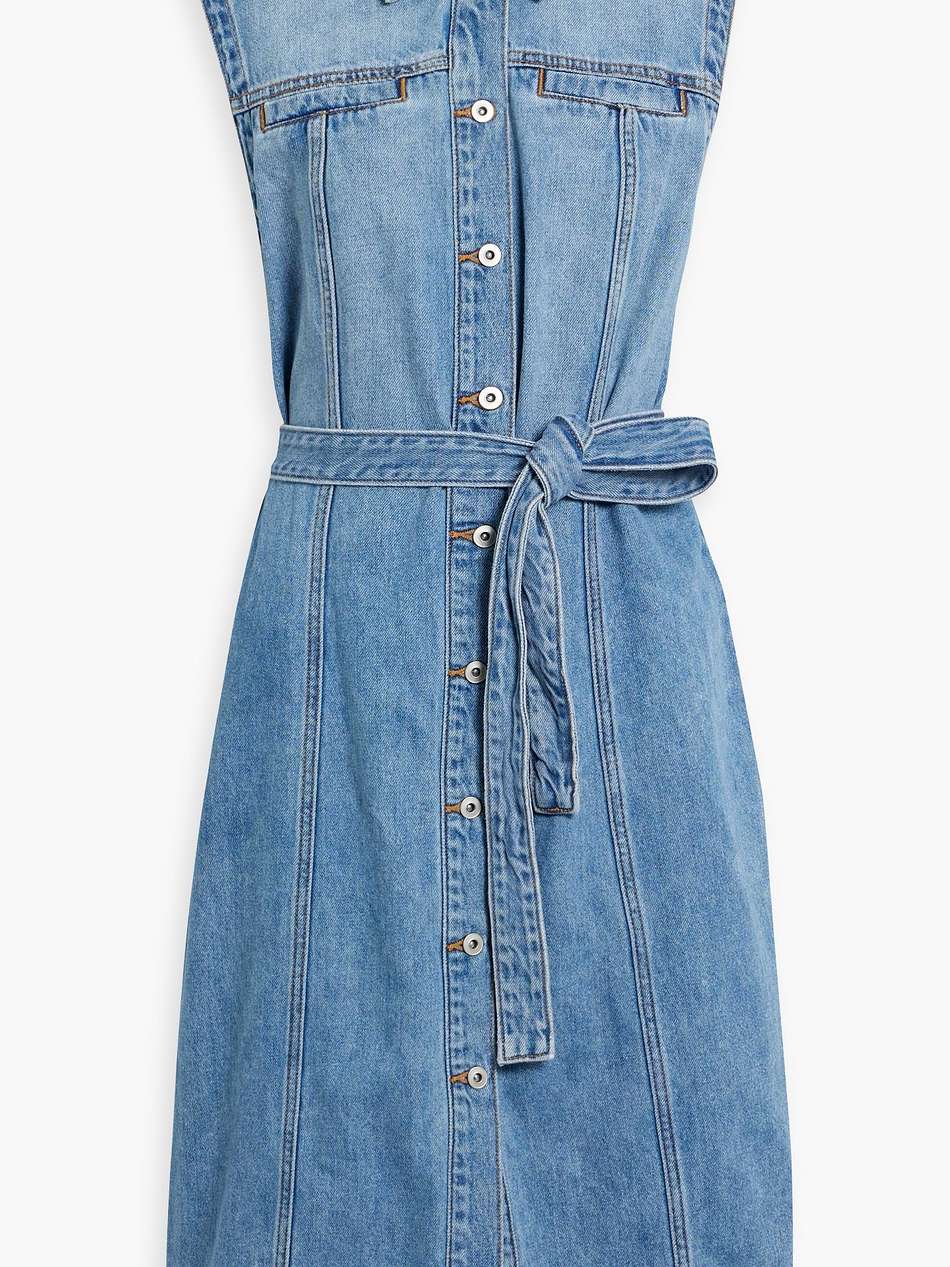 adeline belted denim dress
