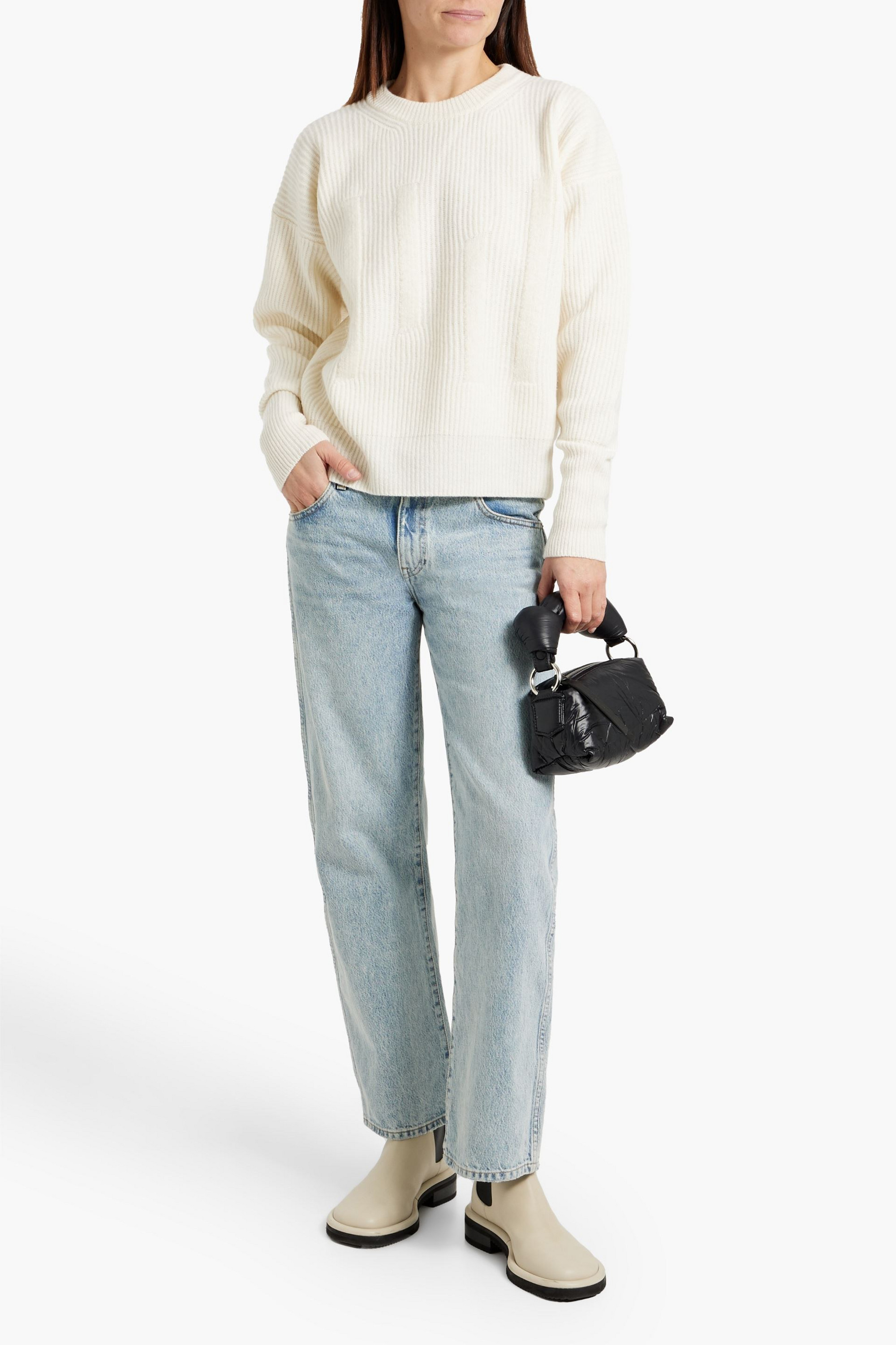 HOLDEN Ribbed jacquard-knit merino wool sweater