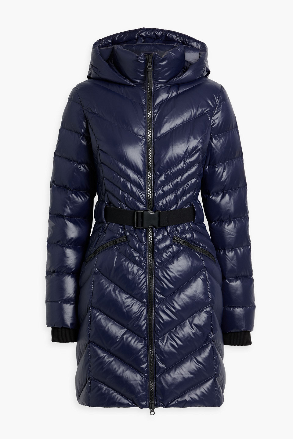Rudsak Quilted Shell Hooded Jacket In Navy