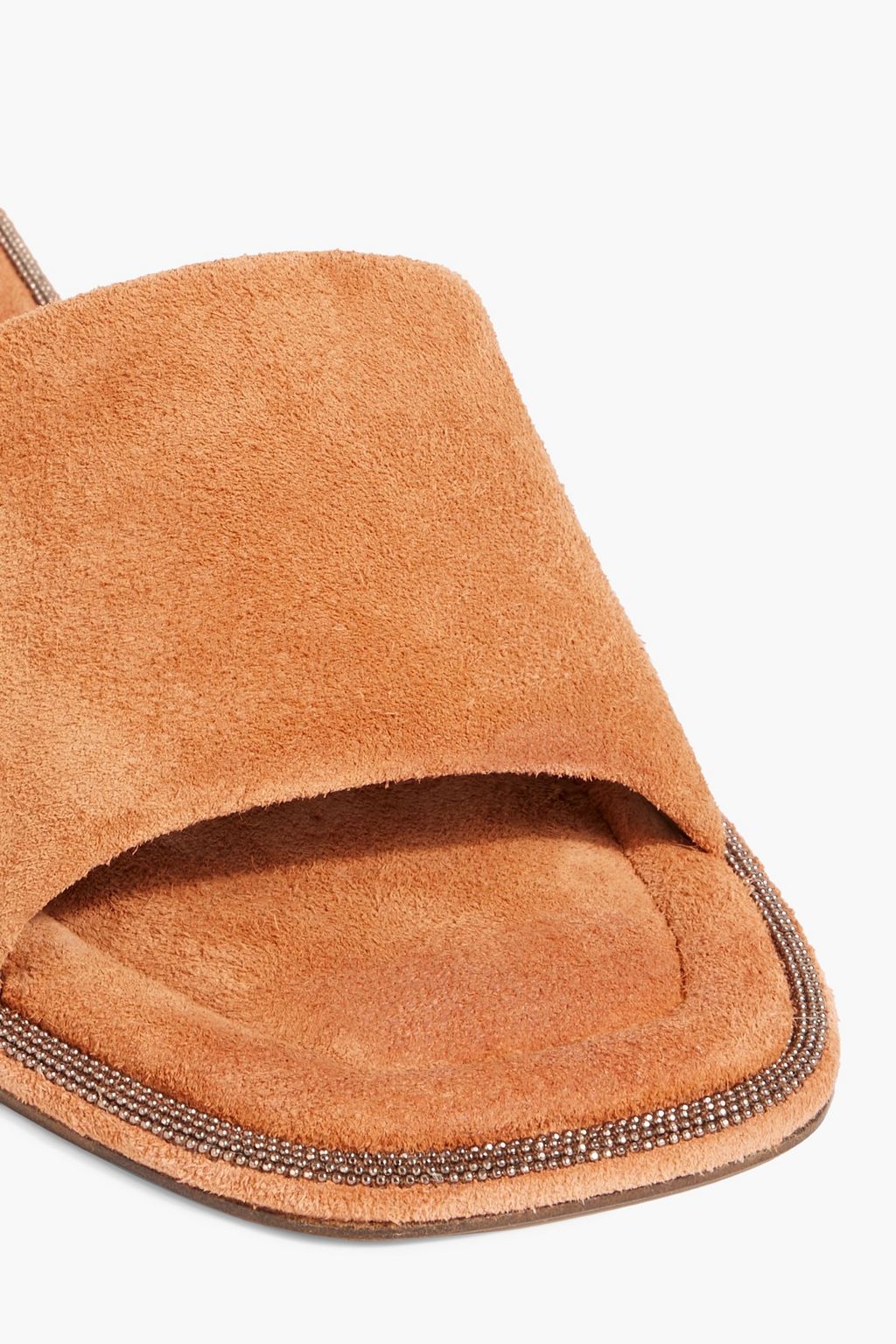 BRUNELLO CUCINELLI Bead-embellished suede slides