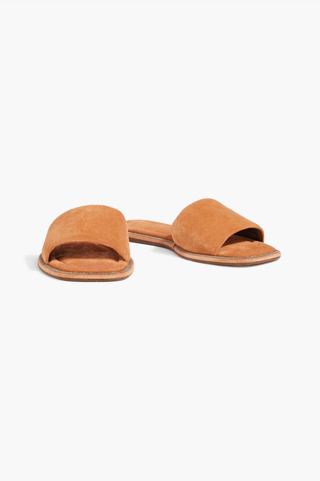 BRUNELLO CUCINELLI Bead-embellished suede slides