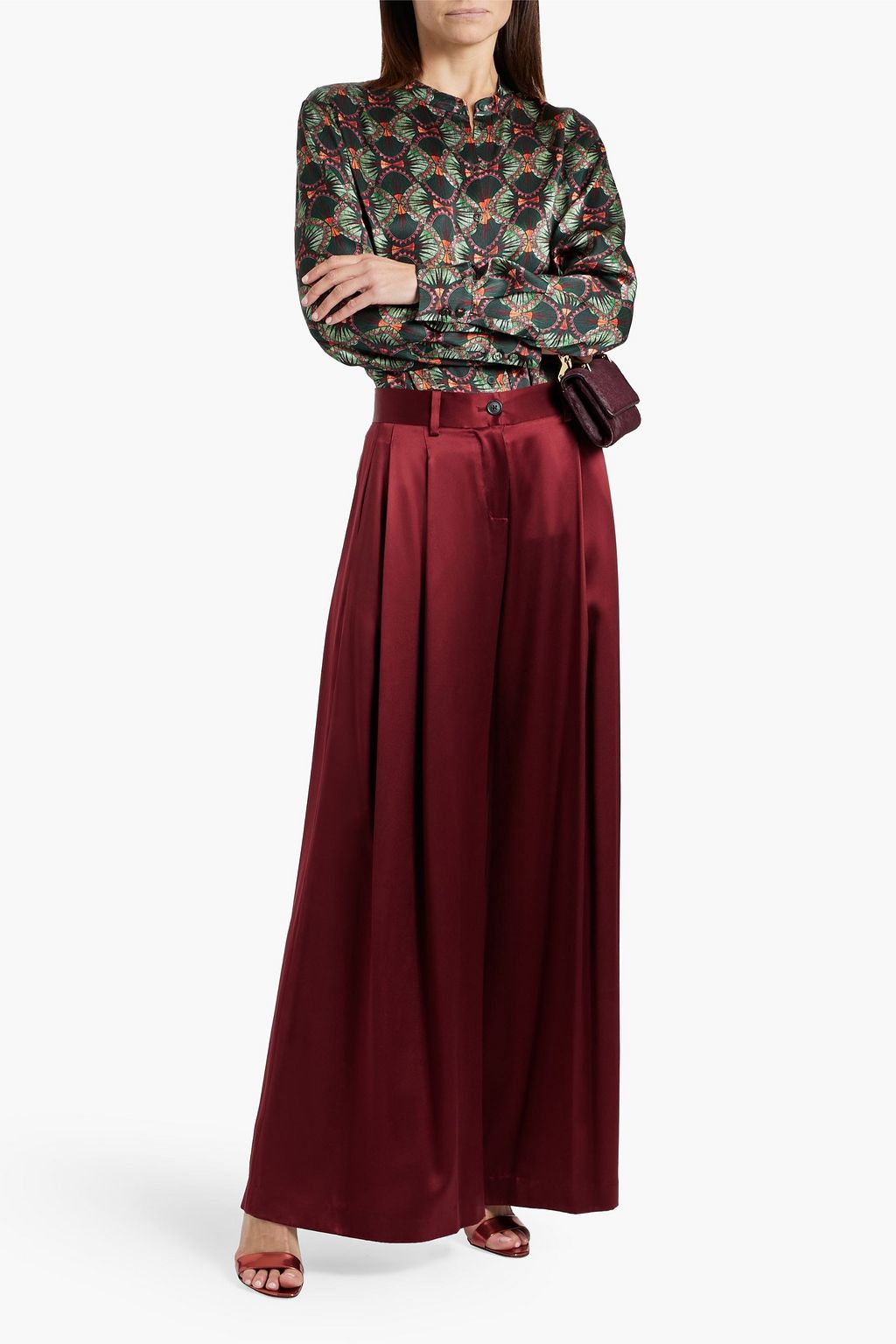SALONI Bobbi printed silk-satin blouse