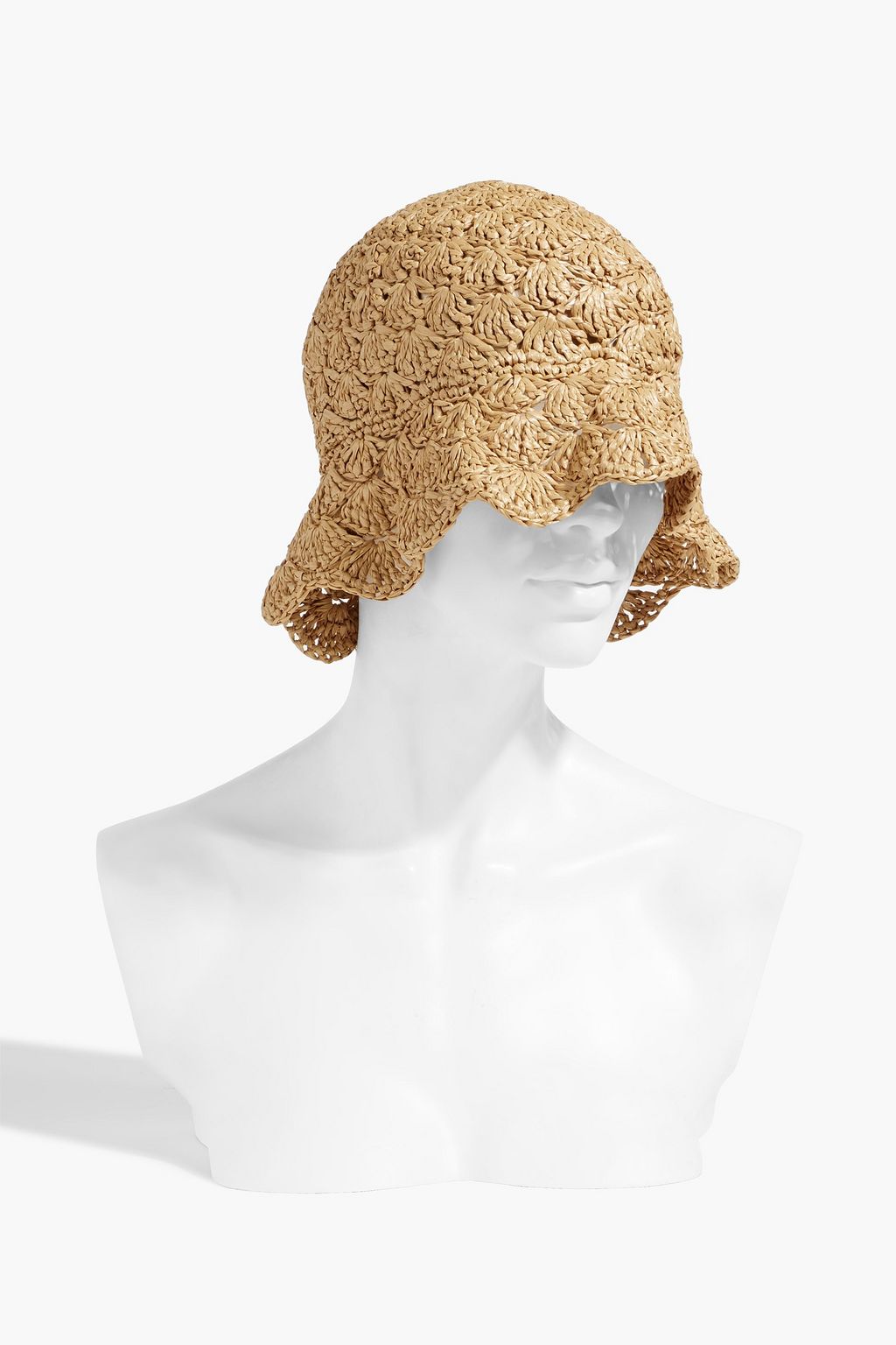 RED(V) Crocheted faux raffia sun hat