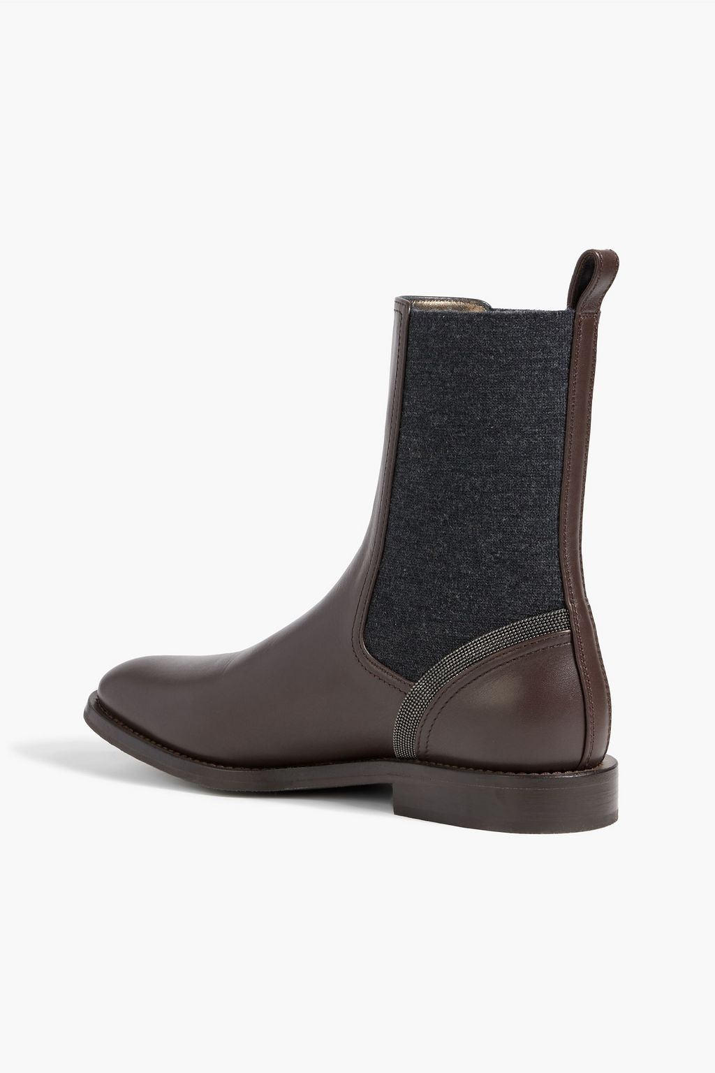 BRUNELLO CUCINELLI Bead-embellished leather Chelsea boots