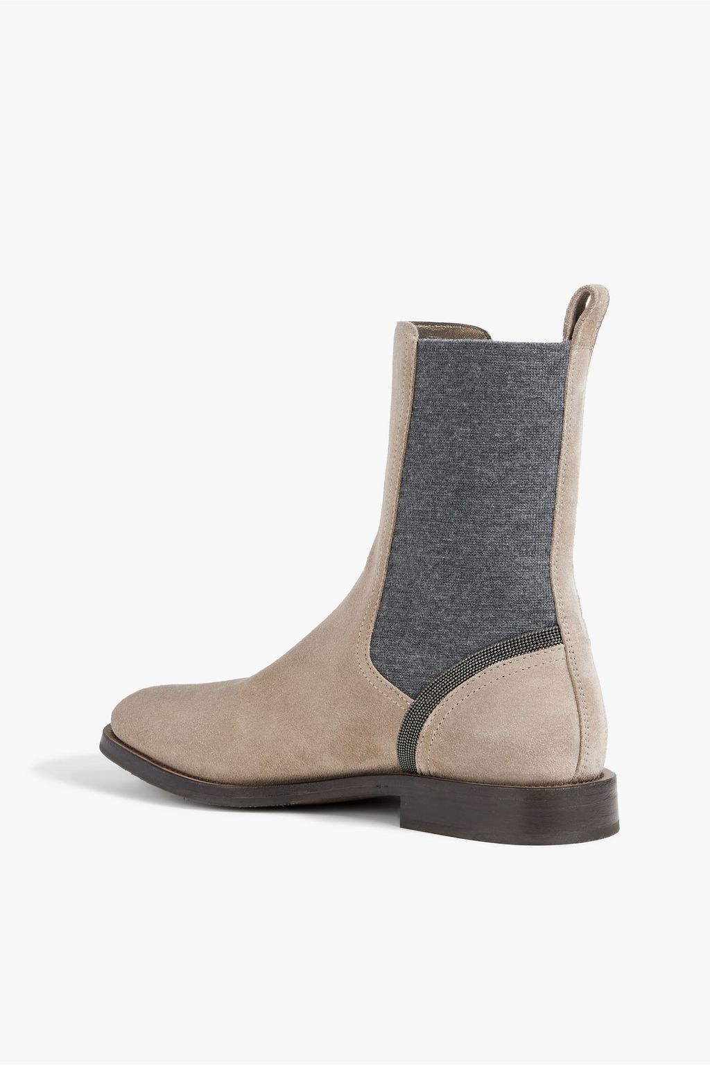 BRUNELLO CUCINELLI Bead-embellished suede Chelsea boots