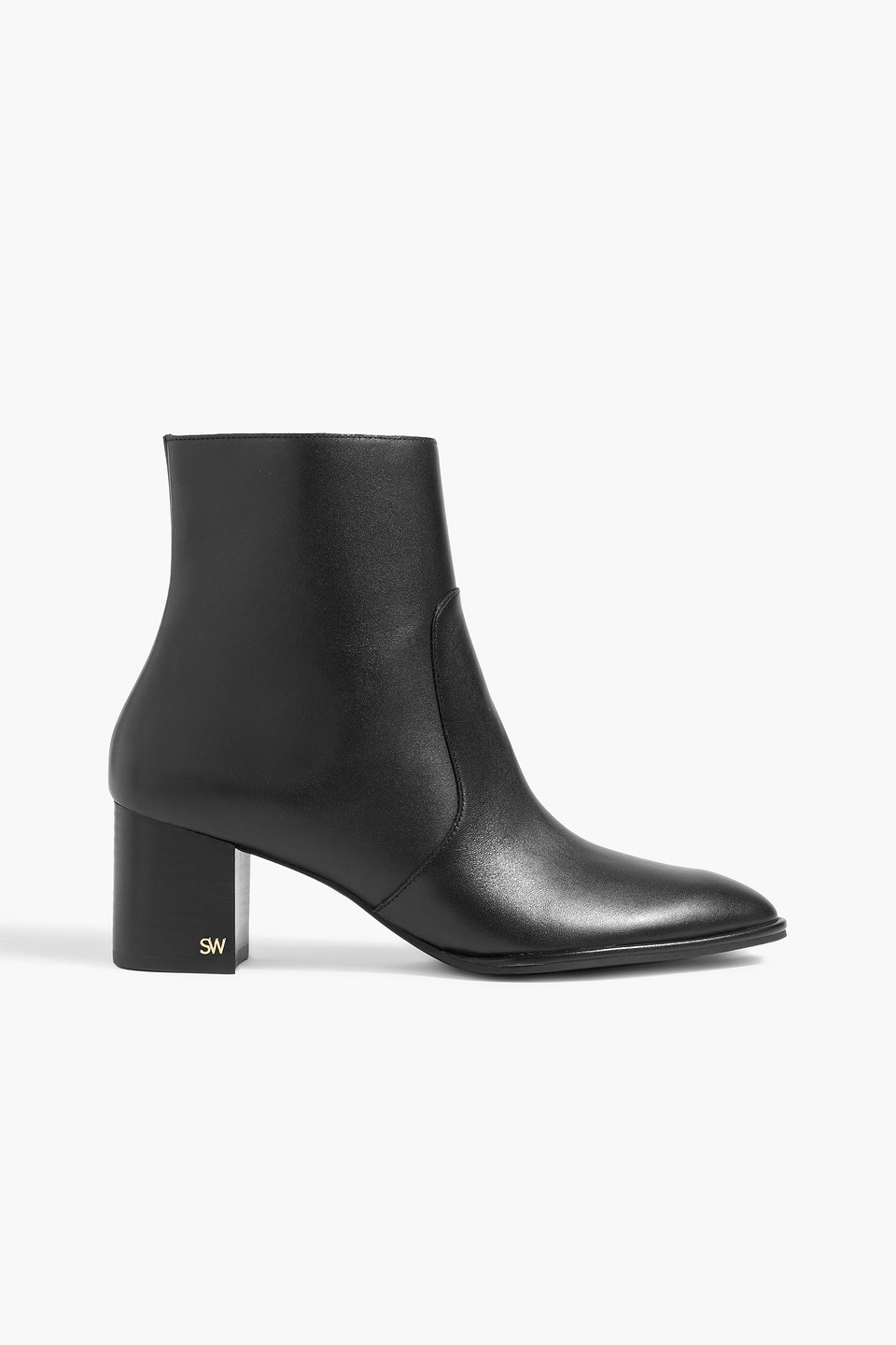 Stuart Weitzman Ryland 60 Zip Leather Bootie In Black
