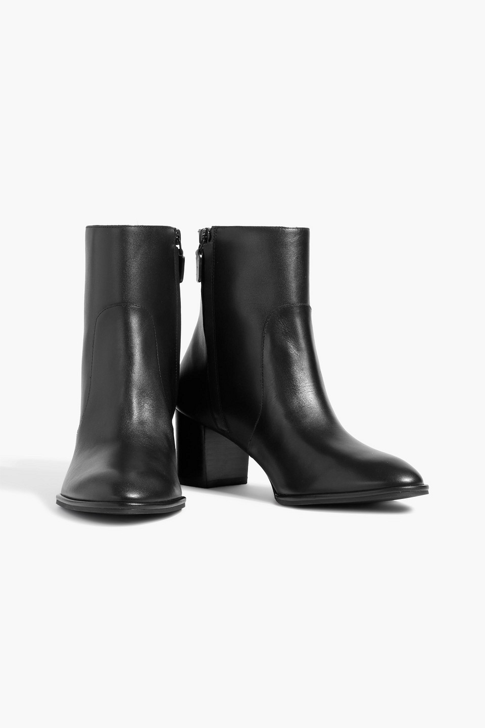Stuart Weitzman Ryland 60 Zip Leather Bootie In Black