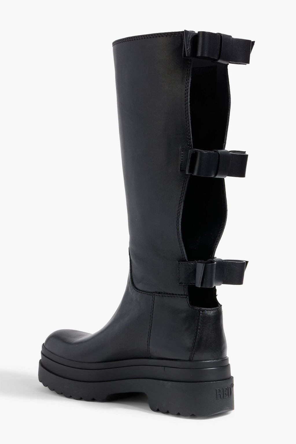RED(V) Bow-detailed leather platform boots