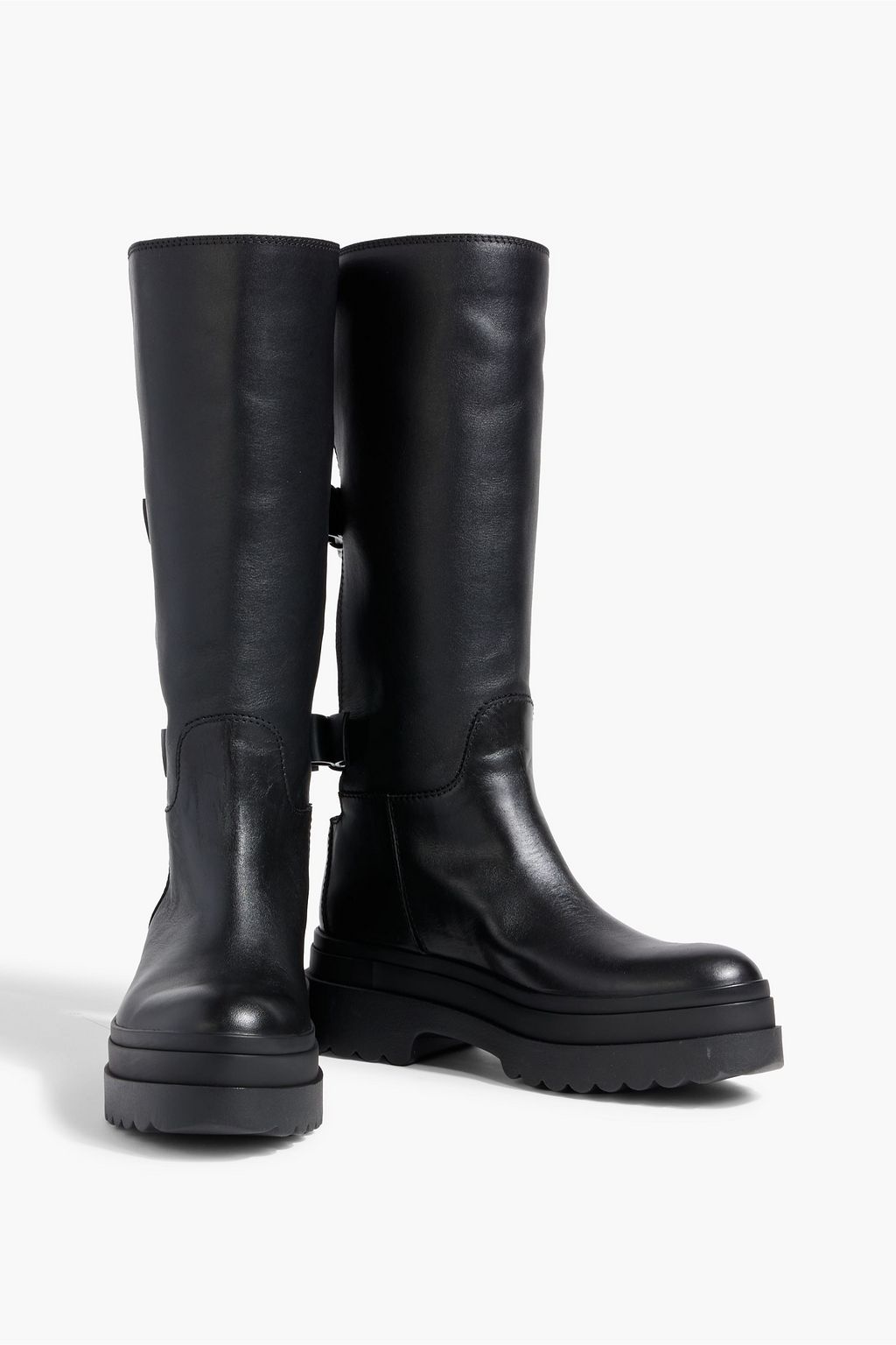RED(V) Bow-detailed leather platform boots