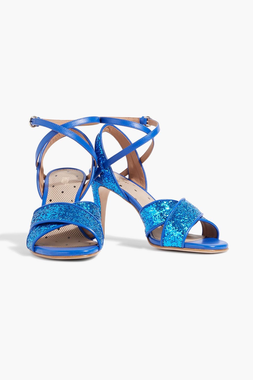 RED(V) Glittered leather sandals