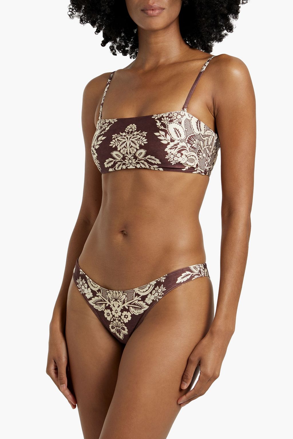 ZIMMERMANN Floral-print bandeau bikini top