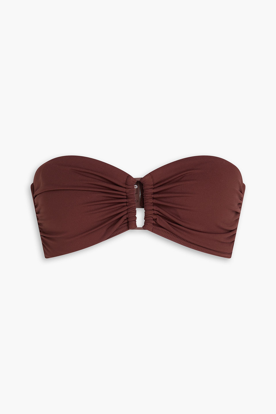 Zimmermann Ruched Bandeau Bikini Top In Chocolate