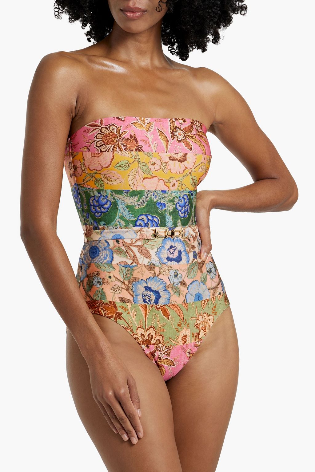 ZIMMERMANN Belted printed swimsuit