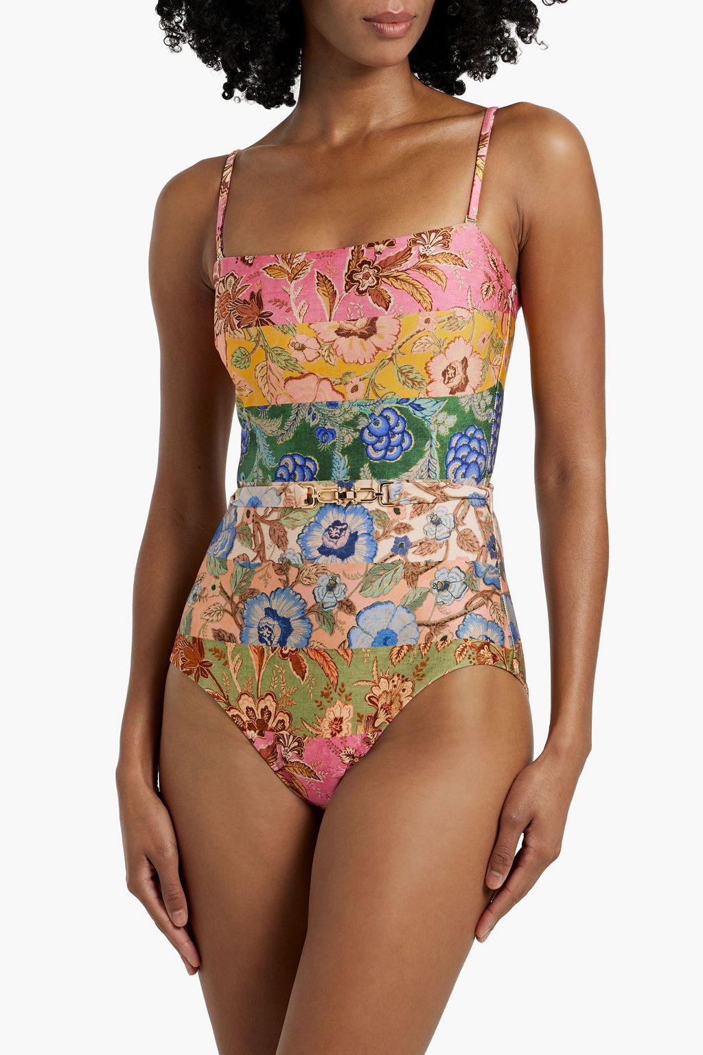 ZIMMERMANN Belted printed swimsuit