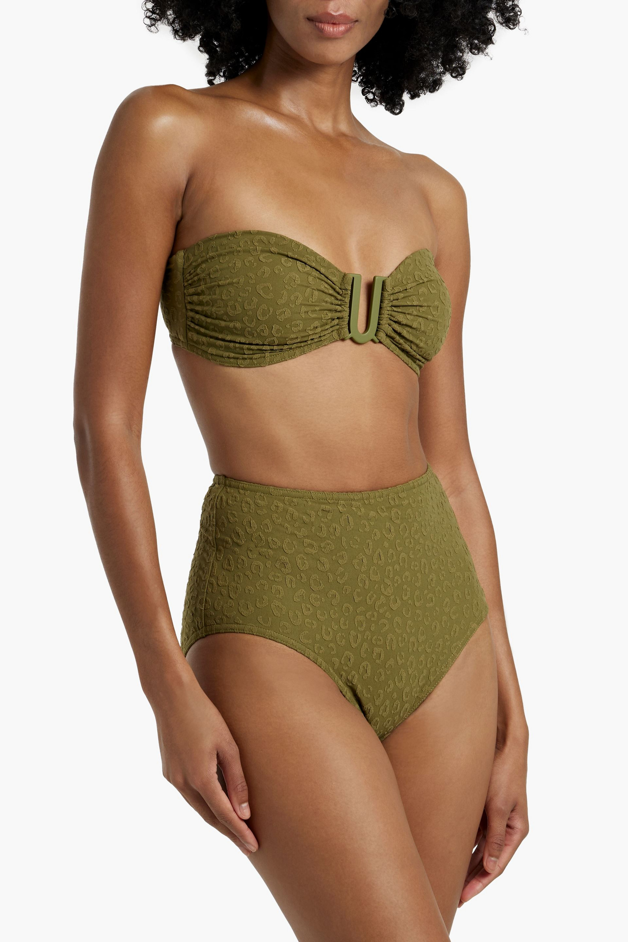 Zimmermann Stretch-jacquard bandeau bikini top