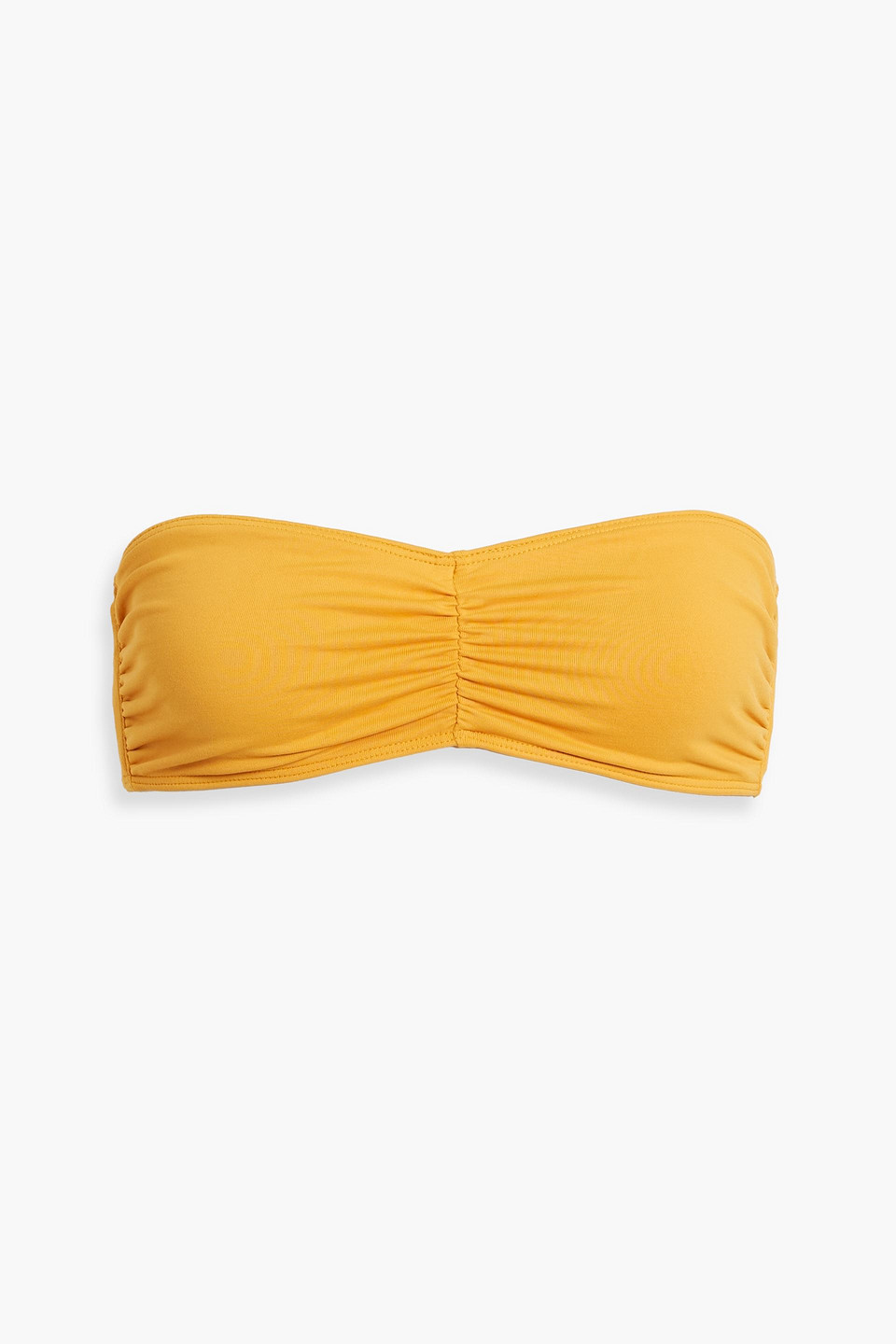 Frame Hutton Ruched Bandeau Bikini Top In Marigold
