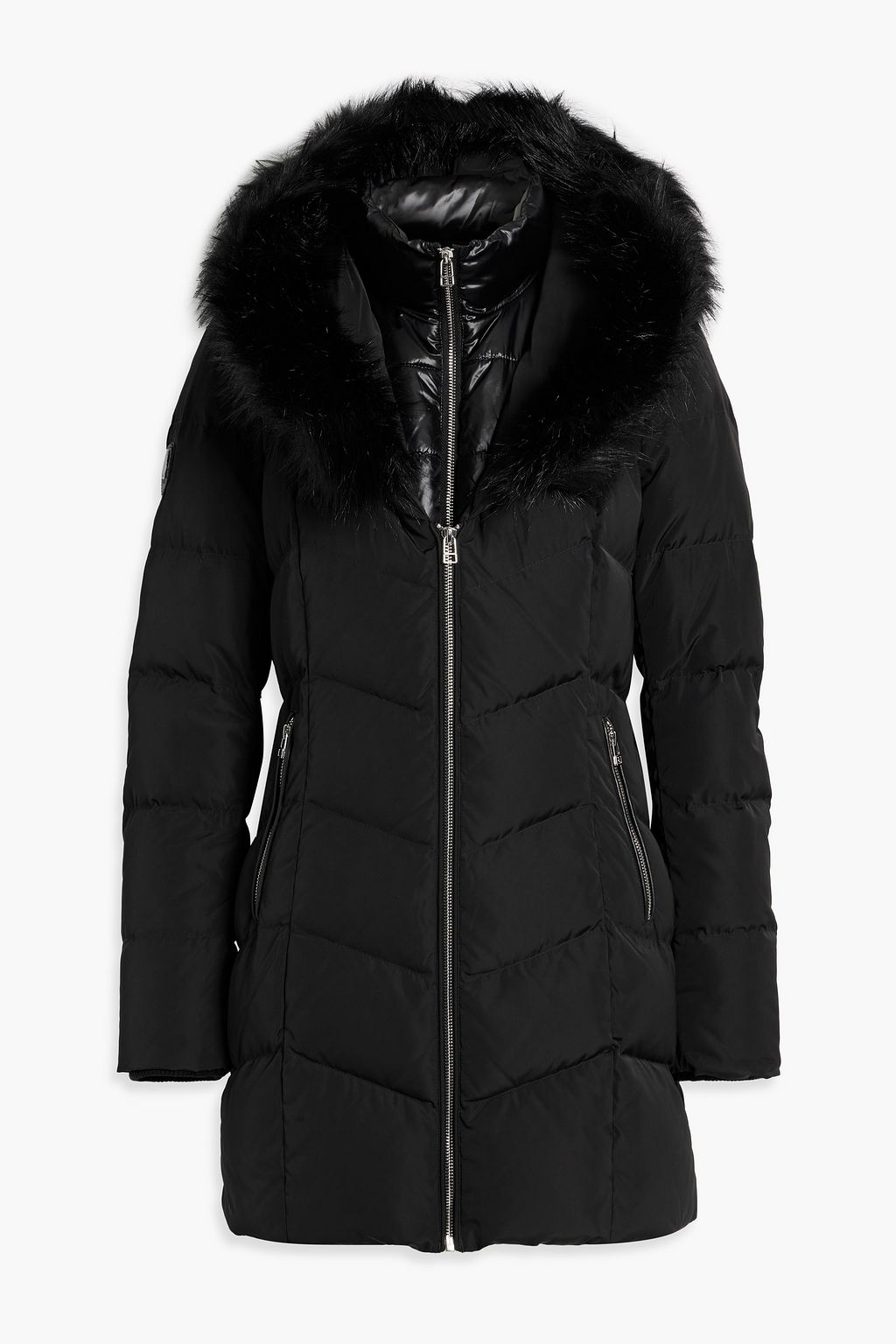Quilted down and faux fur parka outlet