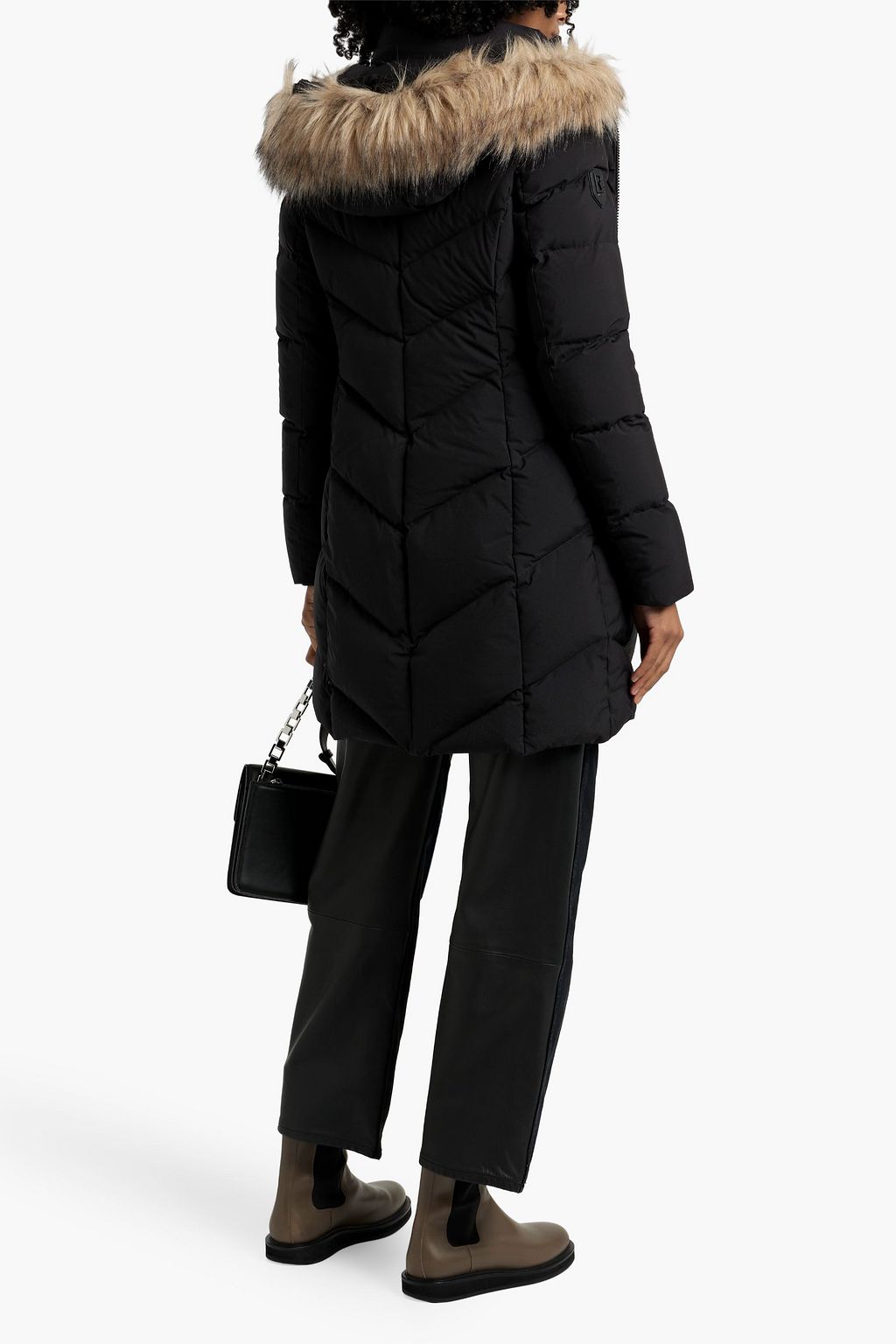 RUDSAK Faux fur-trimmed quilted shell jacket