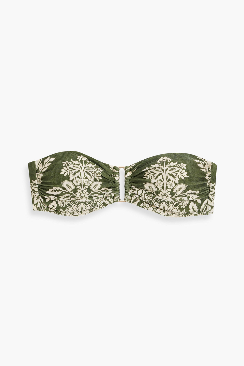 Zimmermann Printed Bandeau Bikini In Army Green