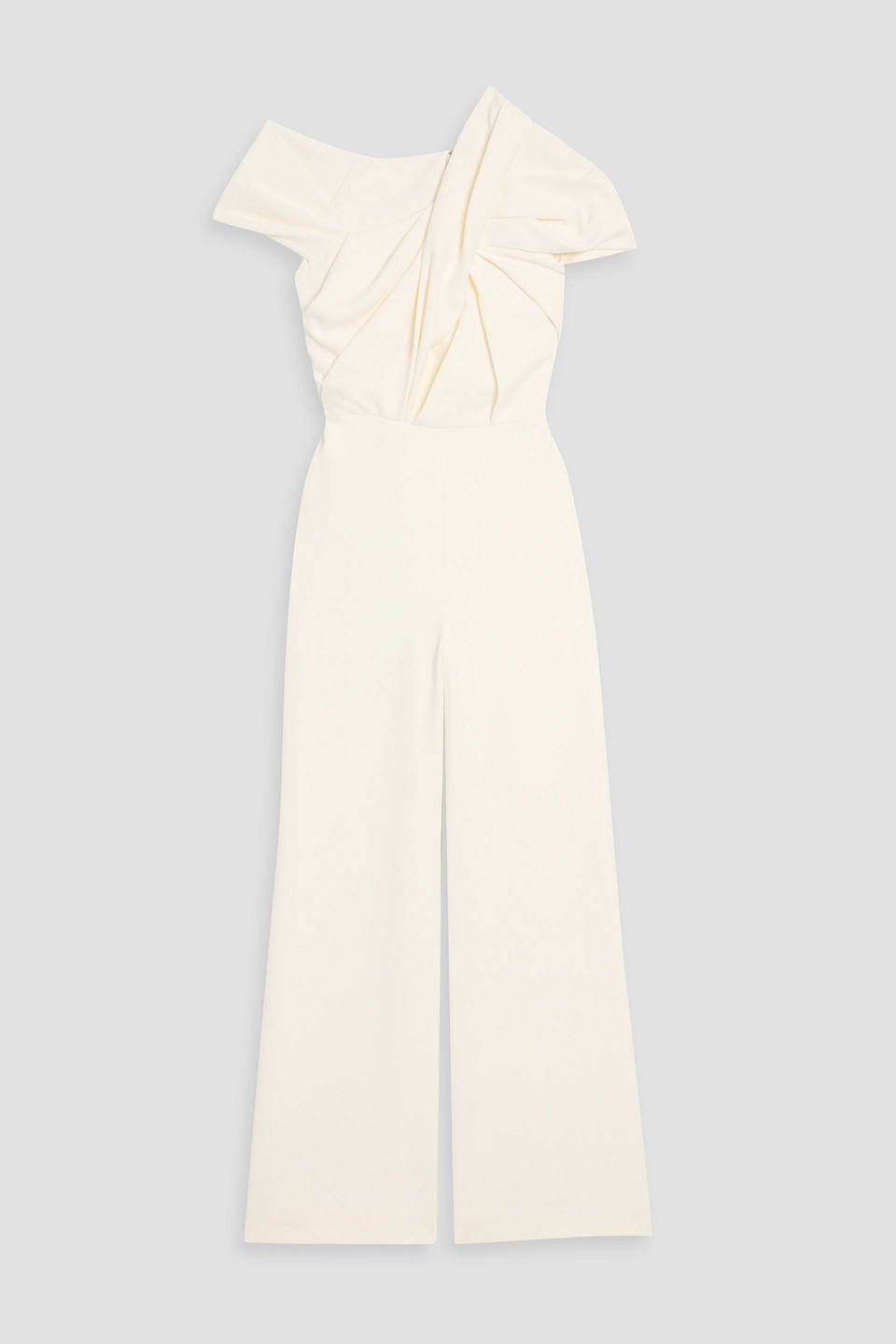 Safiyaa Draped Crepe Wide-leg Jumpsuit In White