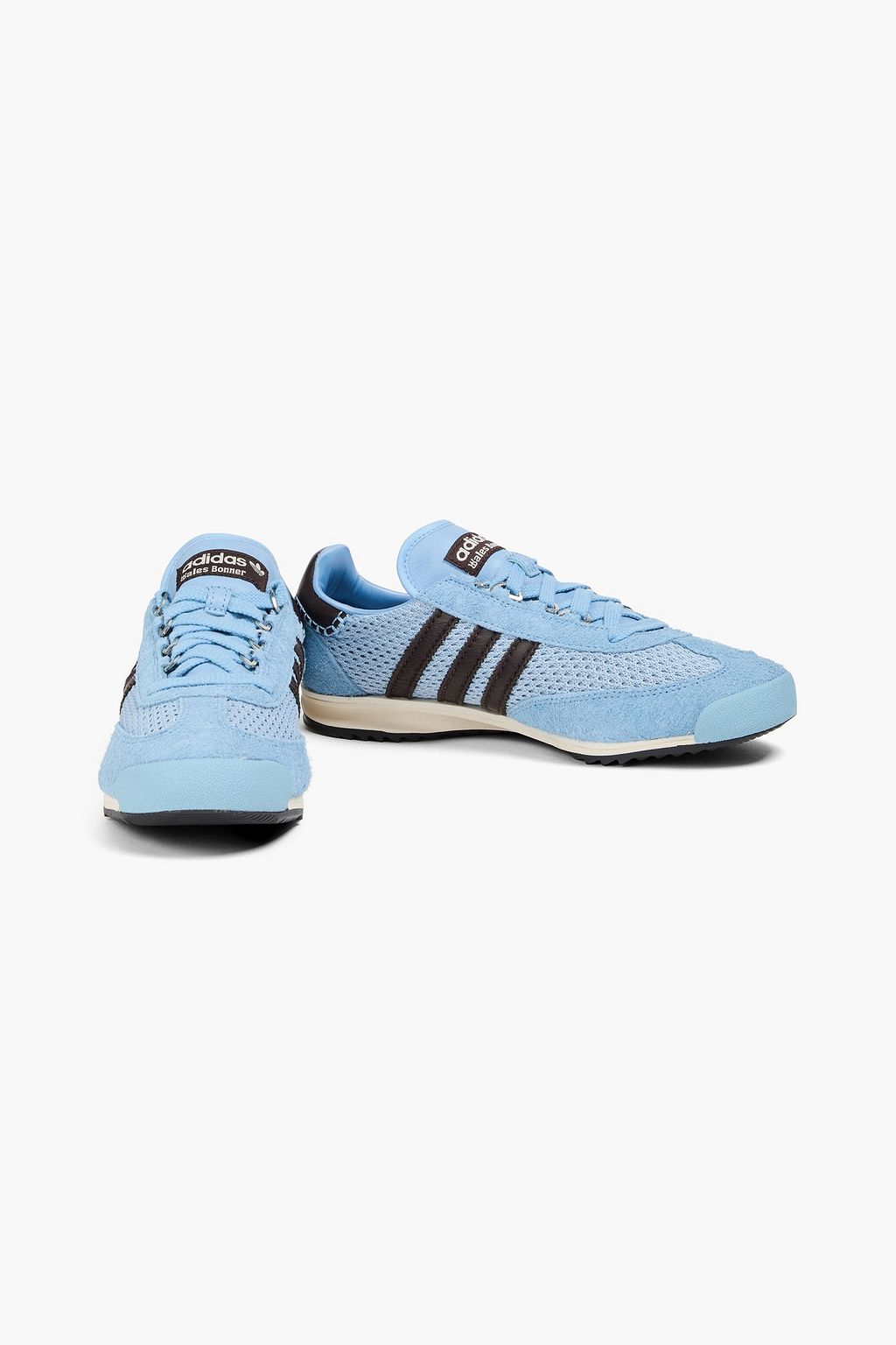 ADIDAS ORIGINALS BY WALES BONNER حذاء سنيكرز بتصميم مخطط من الشبك والجلد السويدي