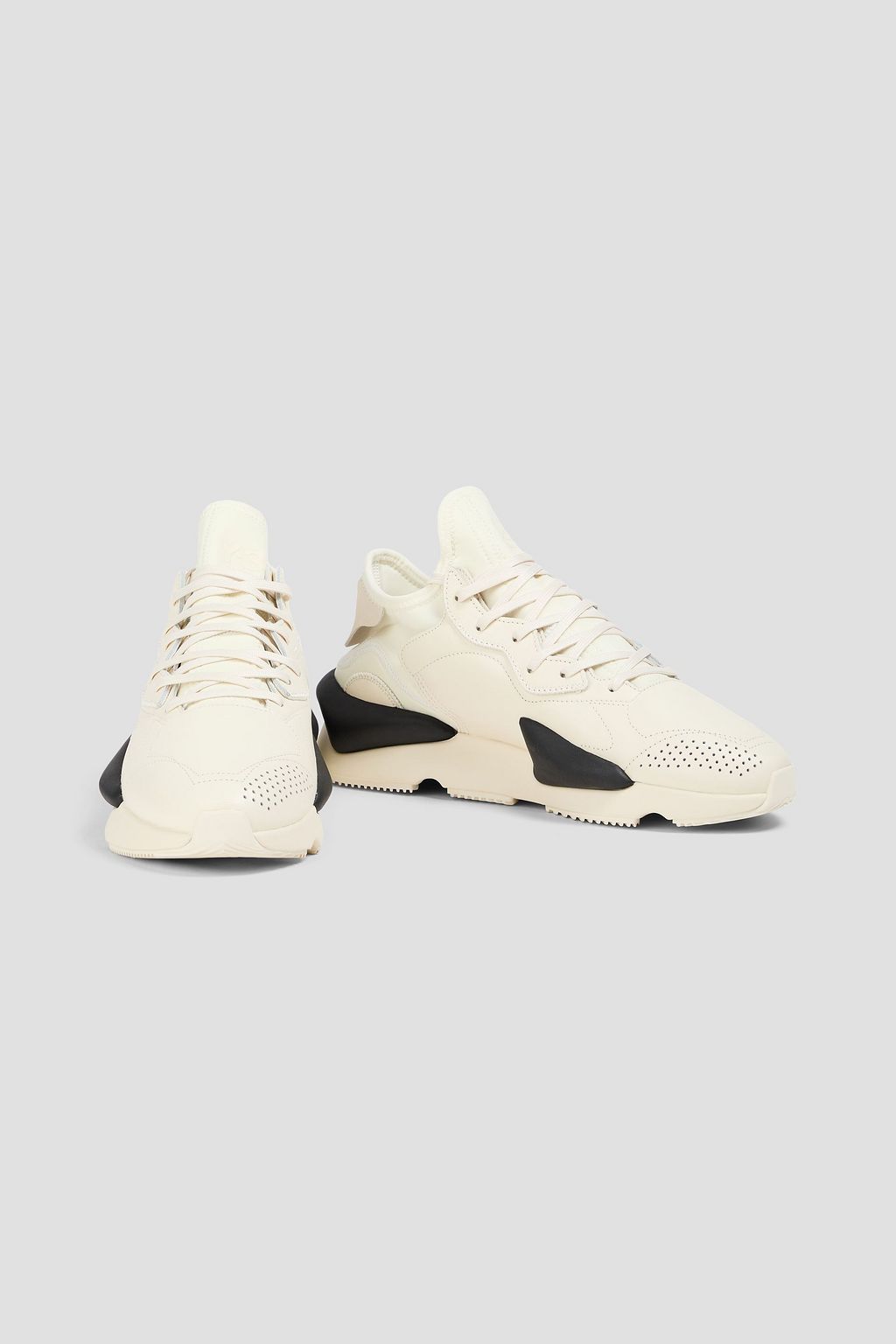 Y-3 카이와 퍼포레이트 디테일 가죽 & 스쿠버 스니커즈