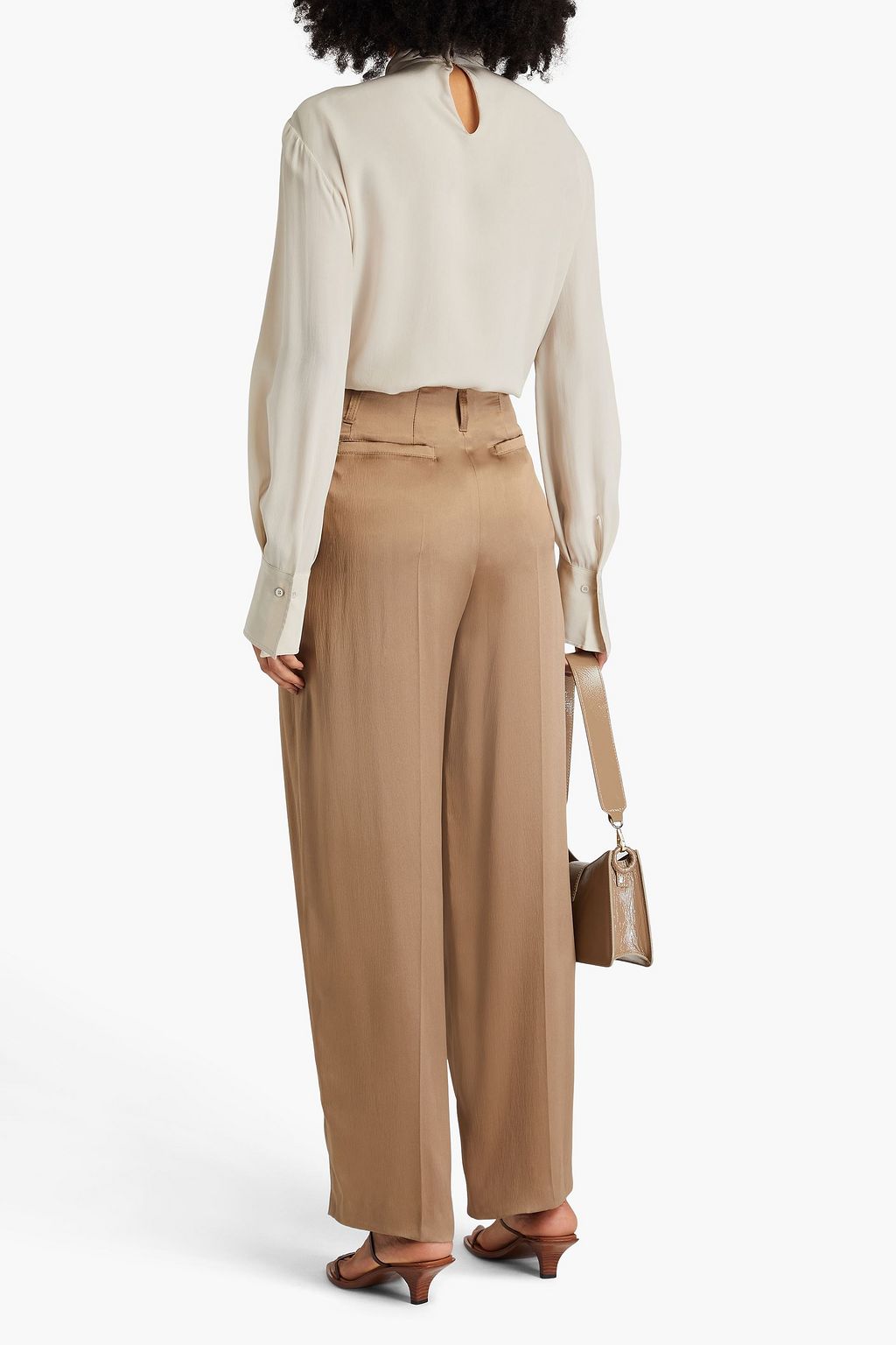 BRUNELLO CUCINELLI Silk-satin straight-leg pants